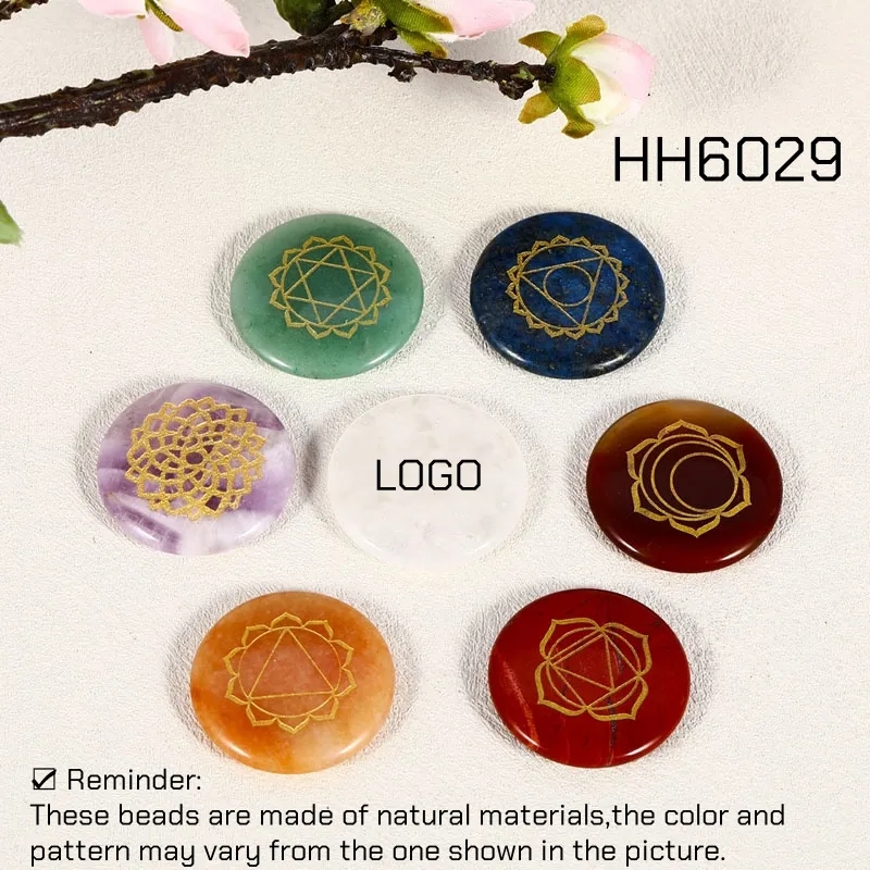 Engraved Pocket Stone Positive Rocks Gemstones Round 4