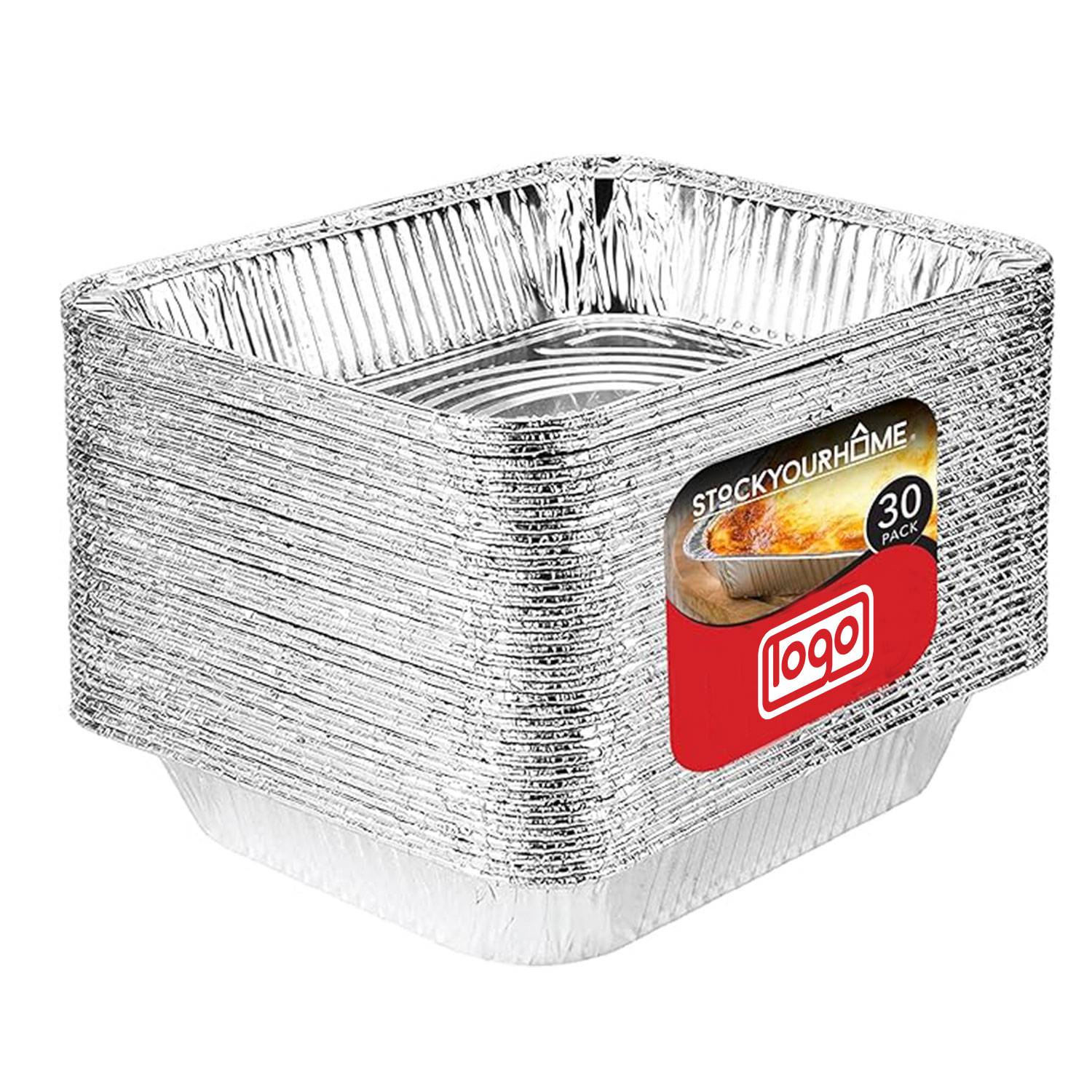 30 Picece 12×8 IN Disposable Foil Aluminum Pans 5