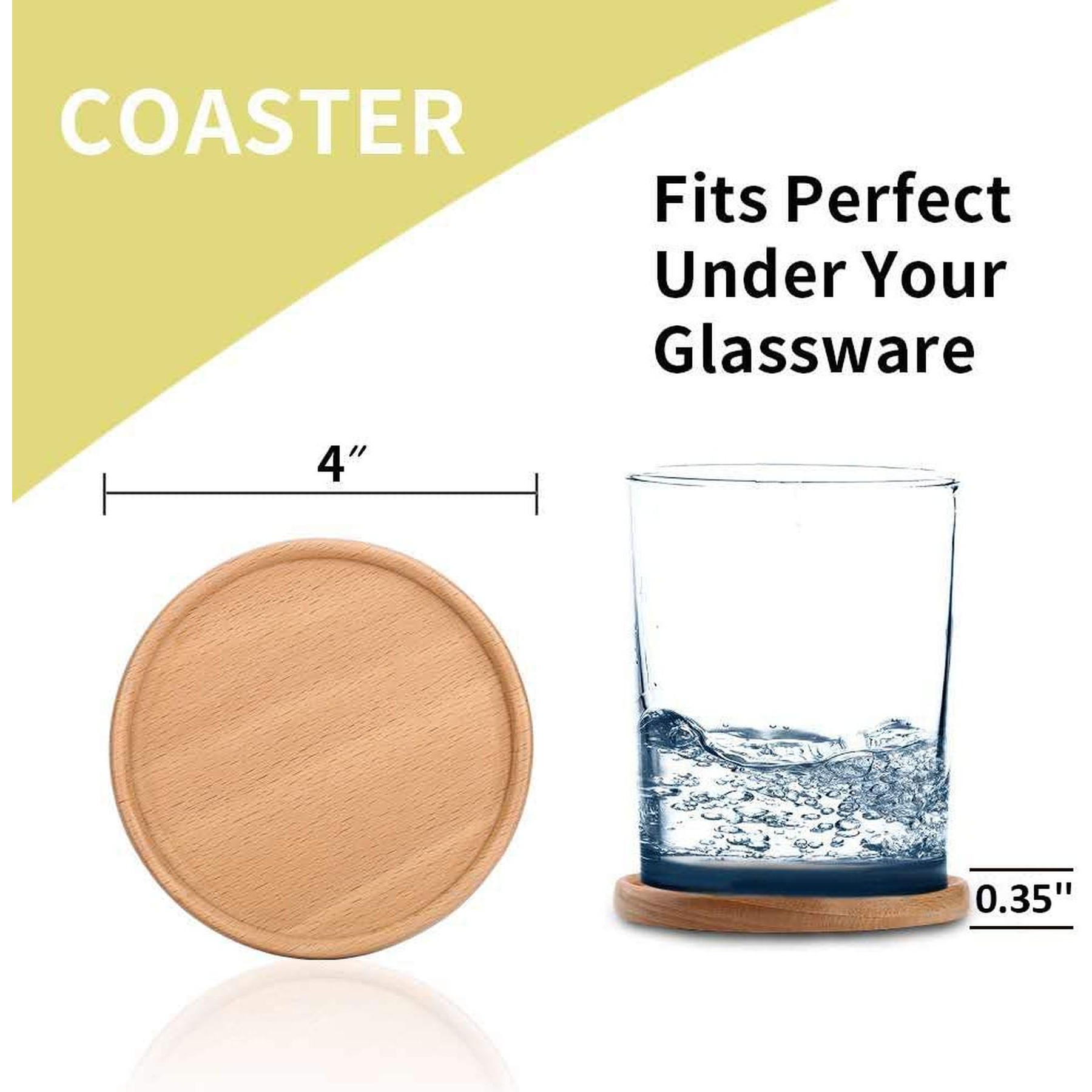 Natural Beech Wood Coaster 15