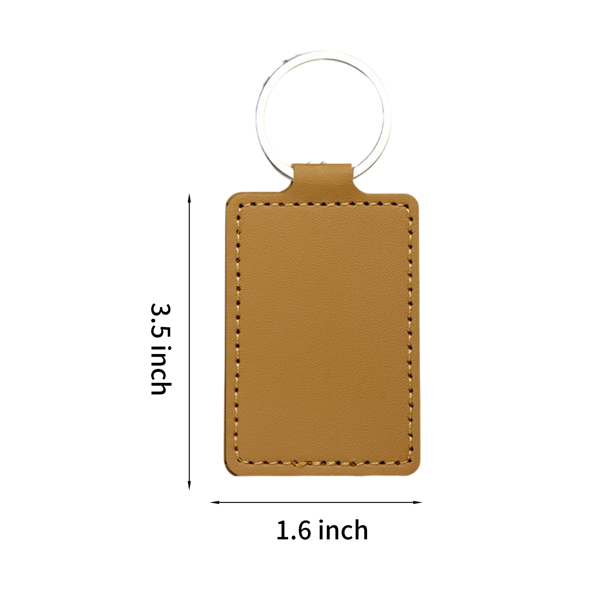 PU Leather Key Chain Ring With Laser Engraved Logo 6