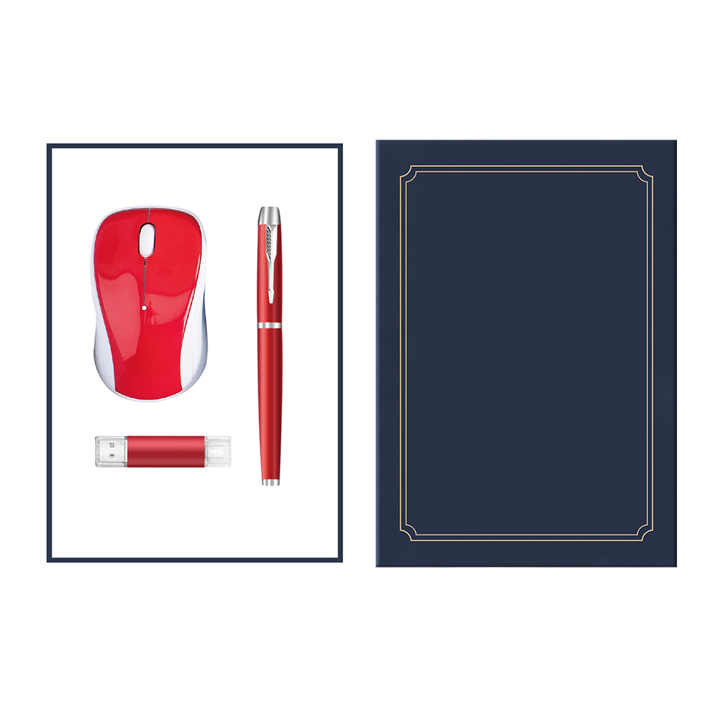 Executive Tech Trio — Wireless Mouse, Pen & USB 4
