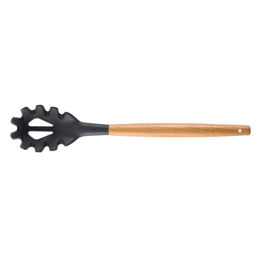 Silicone Cooking or Serving Utensil with Wooden Handle – Sold Individually or as a Set 11