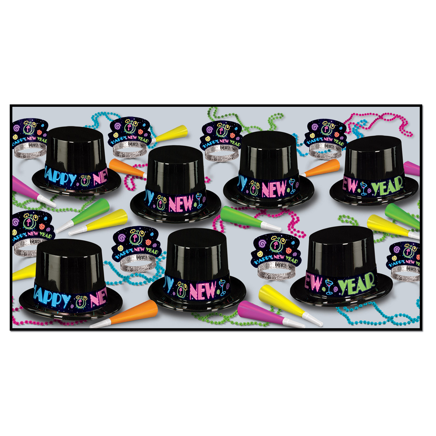 Neon Party New Year Assortment for 50
