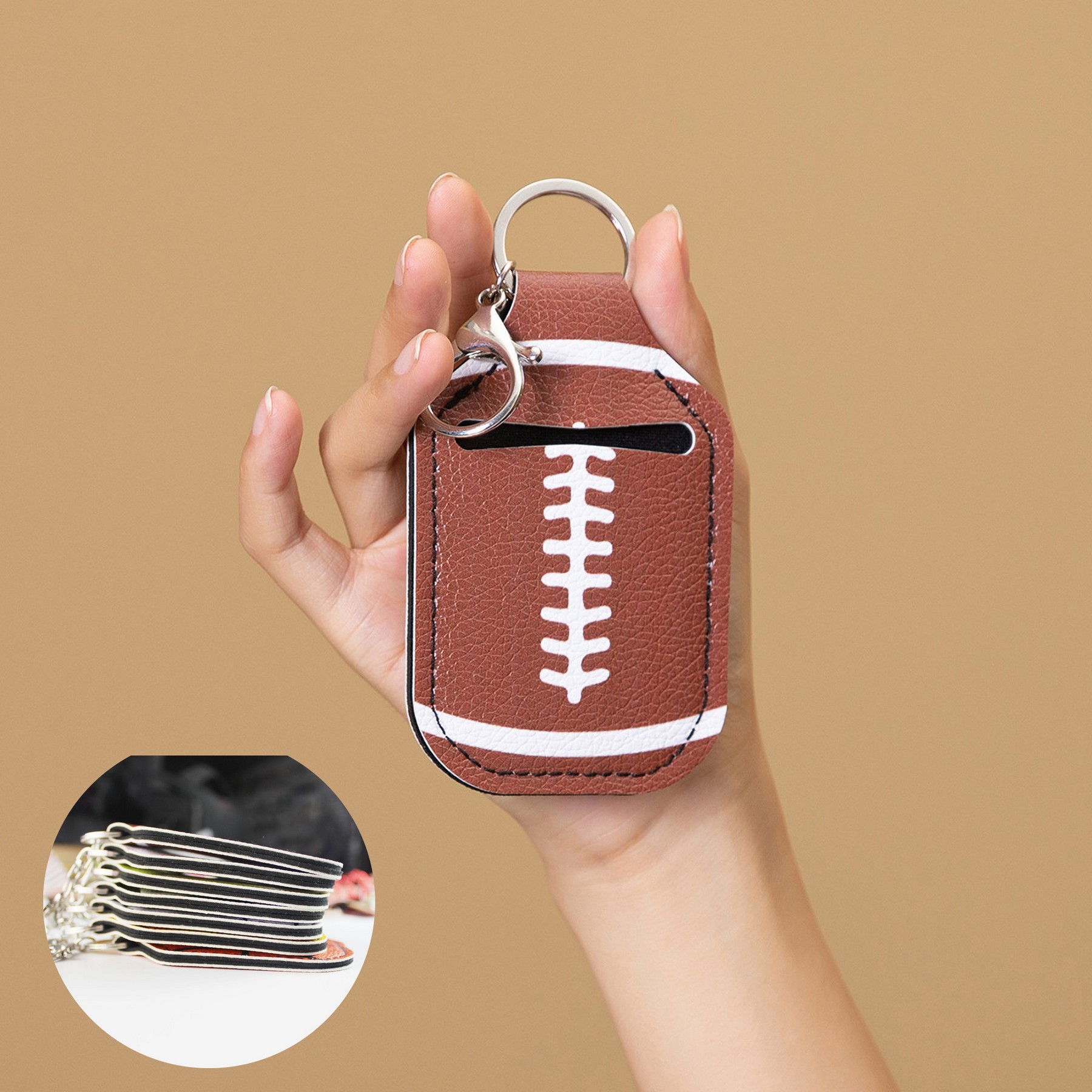 Baseball Basketball Key Chain Hand Sanitizer Holder 8