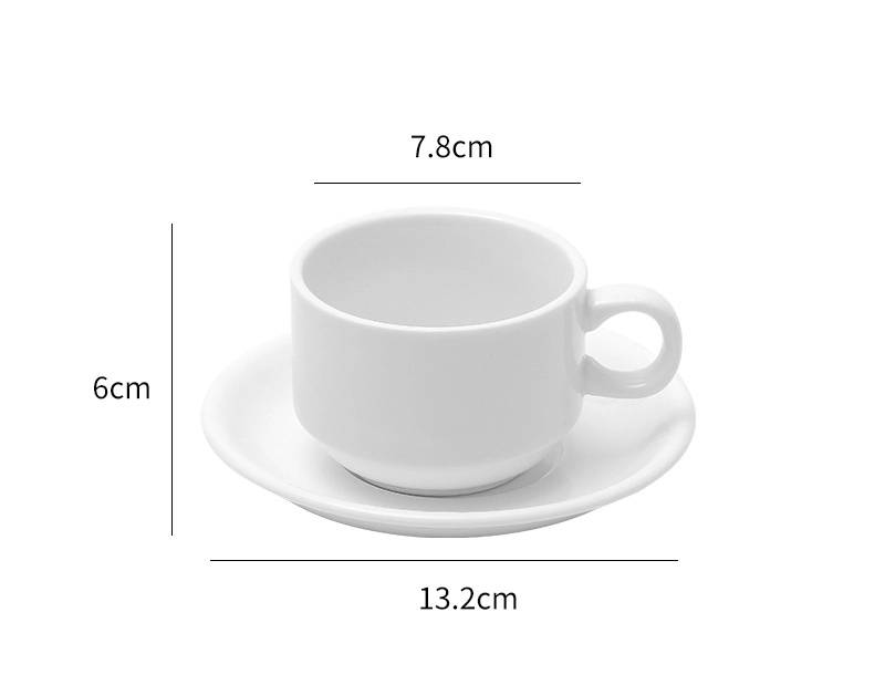 6 Oz Simply White Rim Round Cup And Saucer Set 12