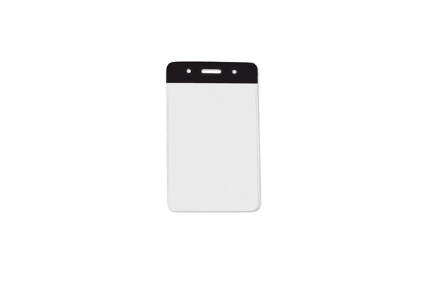 Vinyl Vertical Top Load Badge Holder (2.66"x 4.25")(Black) 1