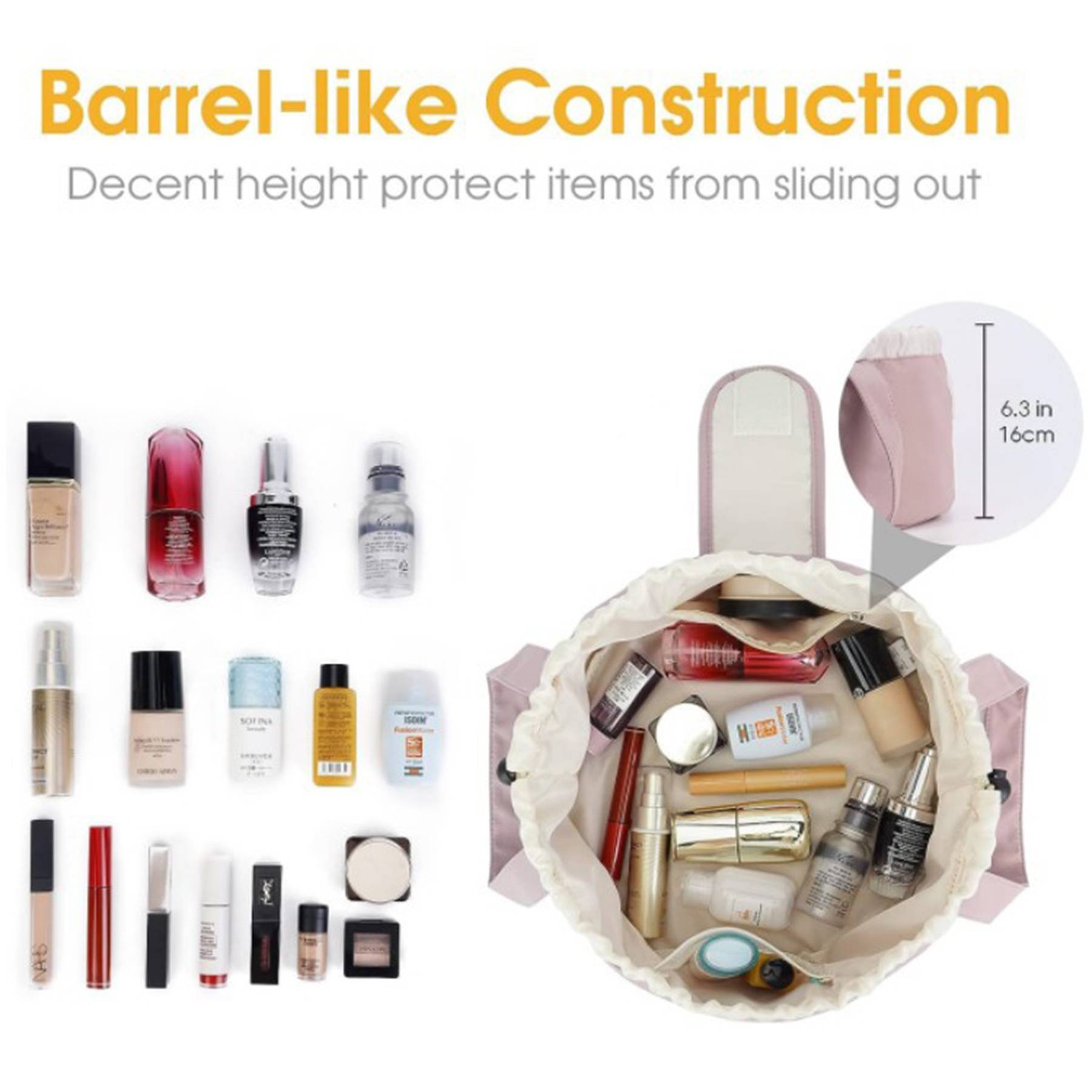 Large Capacity Portable Drawstring Cosmetic Bag 5