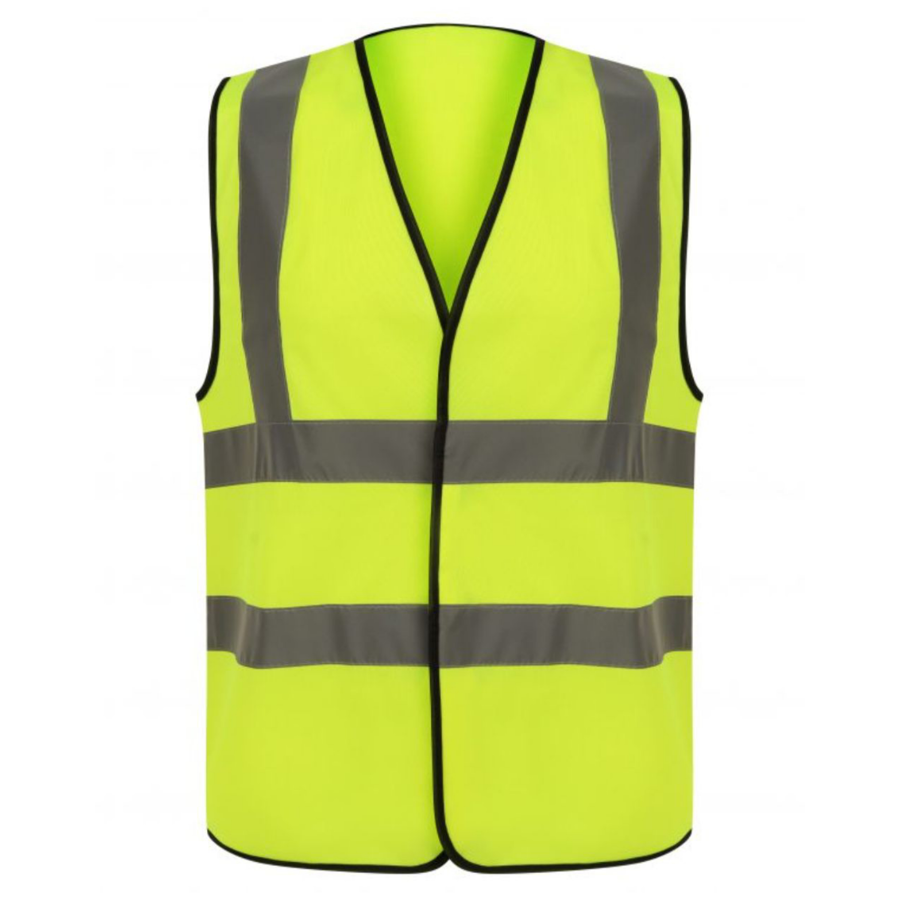 VISIPRO Unisex Hook & Loop Safety Vest w/ Reflective Bands & 9