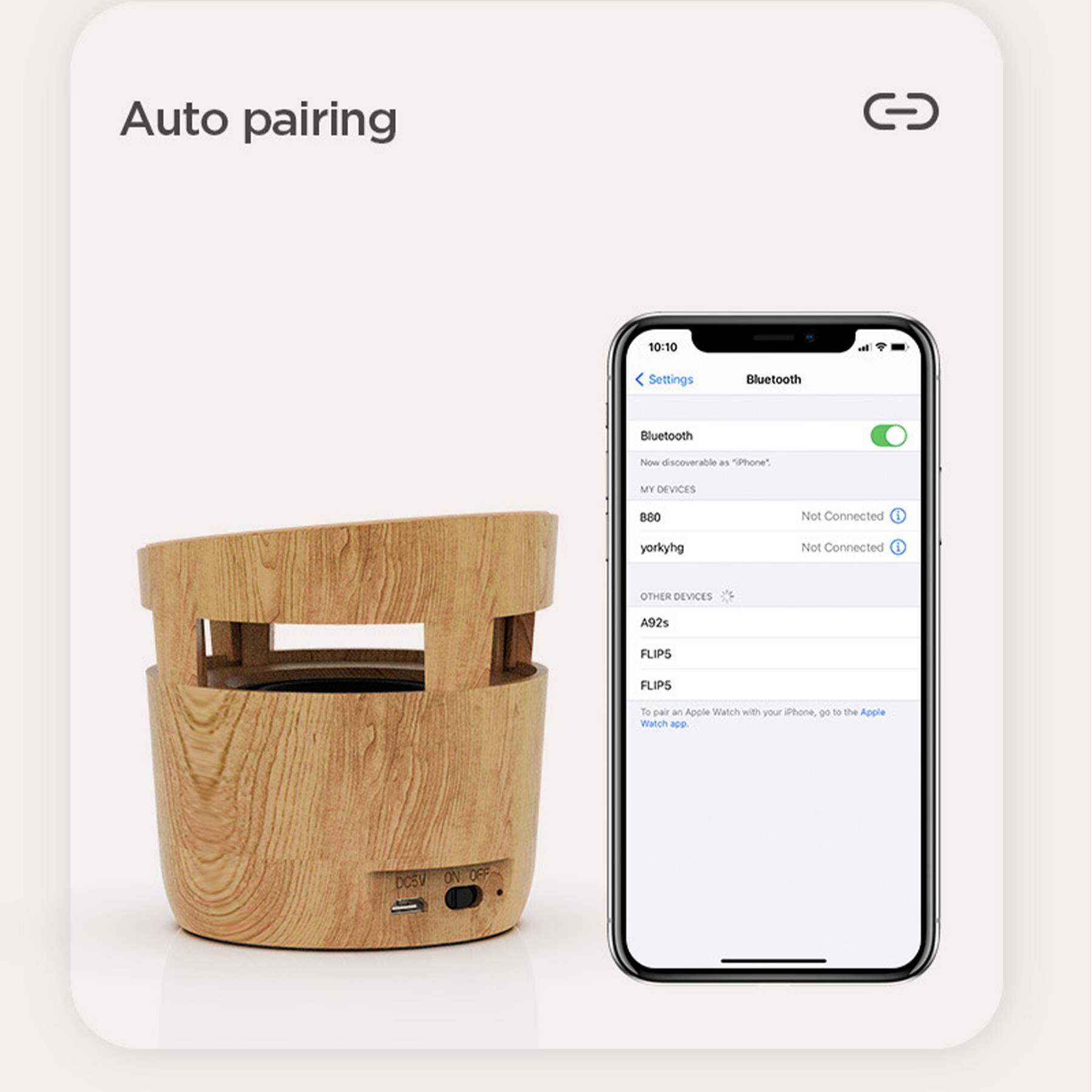 Wood Bluetooth speaker with wireless charger and phone stand 5