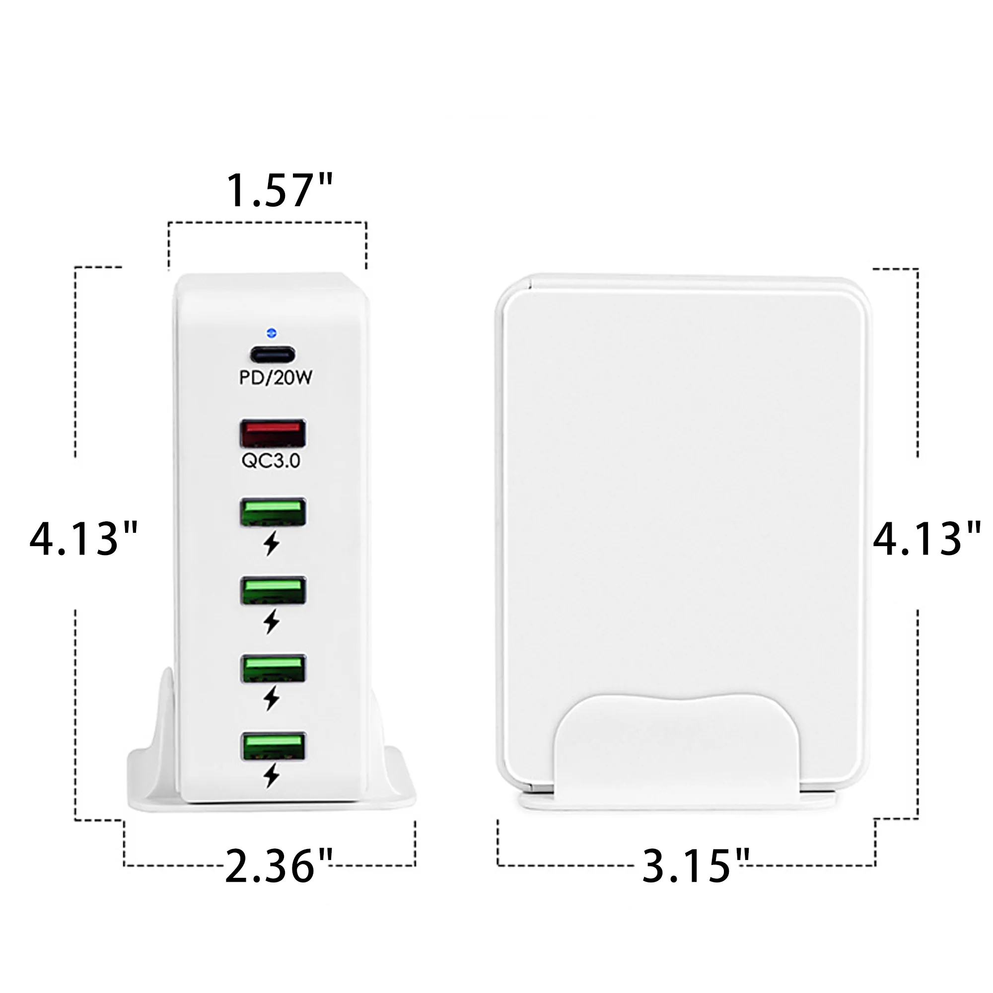 Desktop 6-Port USB Tower Charging Station 2
