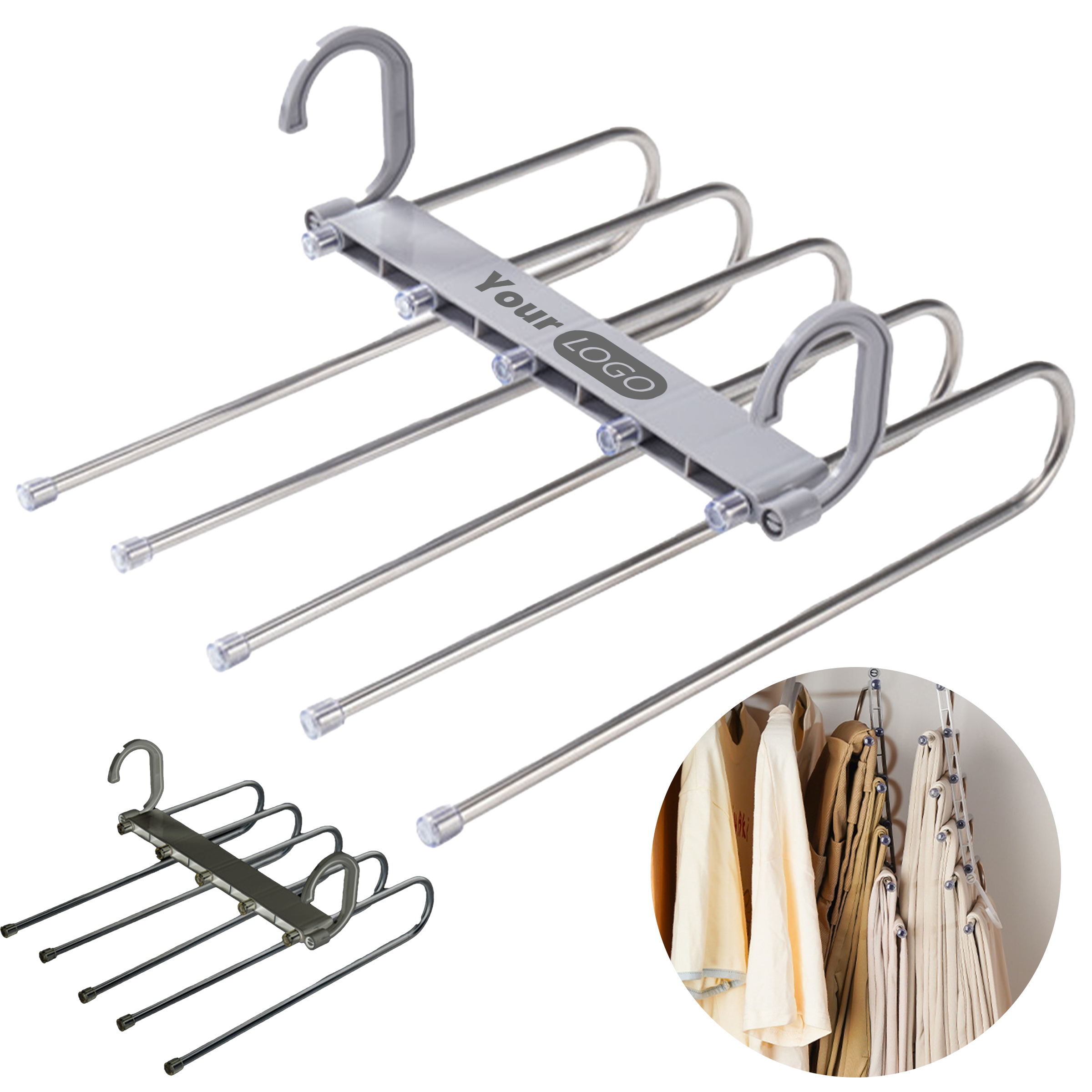 Stainless Steel Multi Functional Folding Storage Hanger 2
