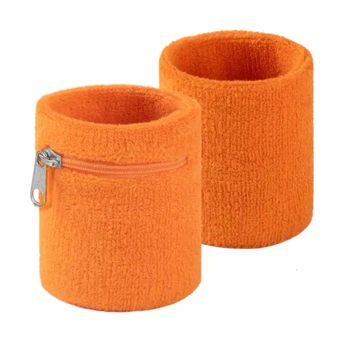 Cotton Sweatband Sport Elastic Wristband With Zipper Pocket 4
