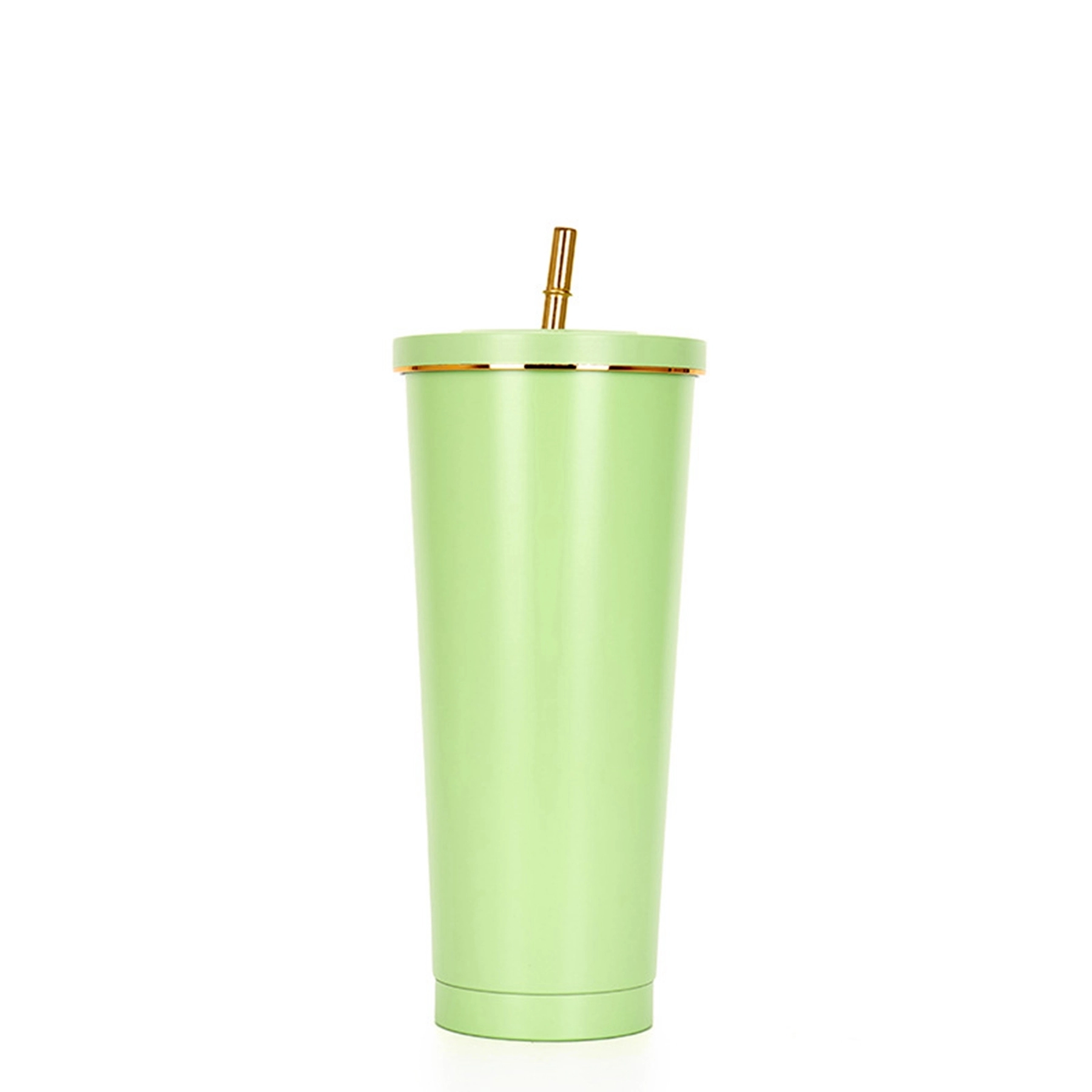 25 Oz. Double Wall Gold Edge Tumbler With Straw & Lid 3