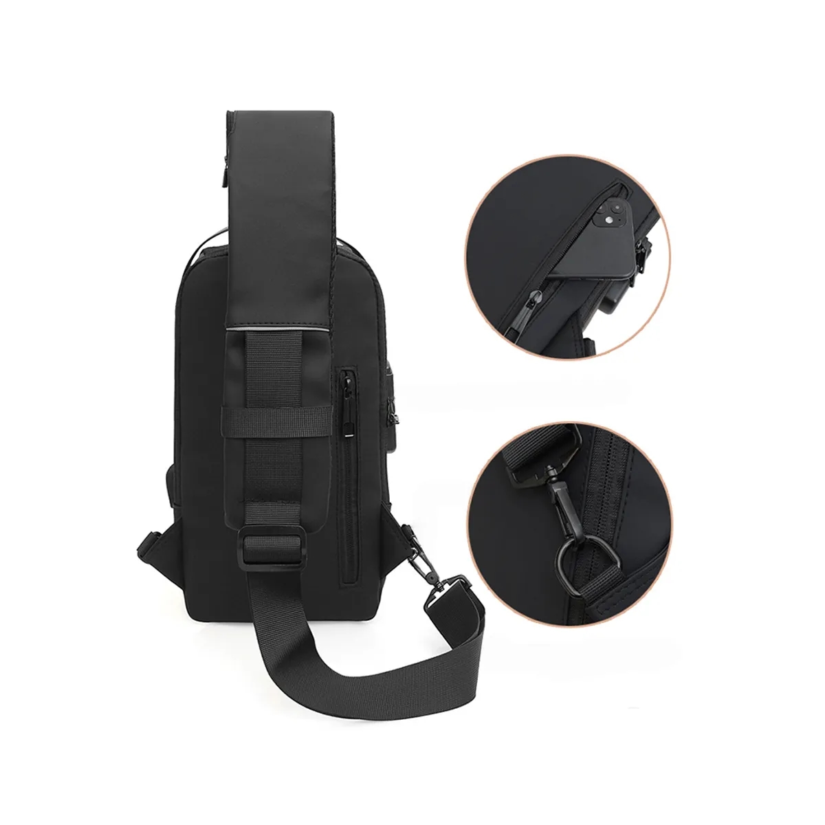 Waterproof Anti-Theft Crossbody Sling Bag W/ Integrated Lock 4