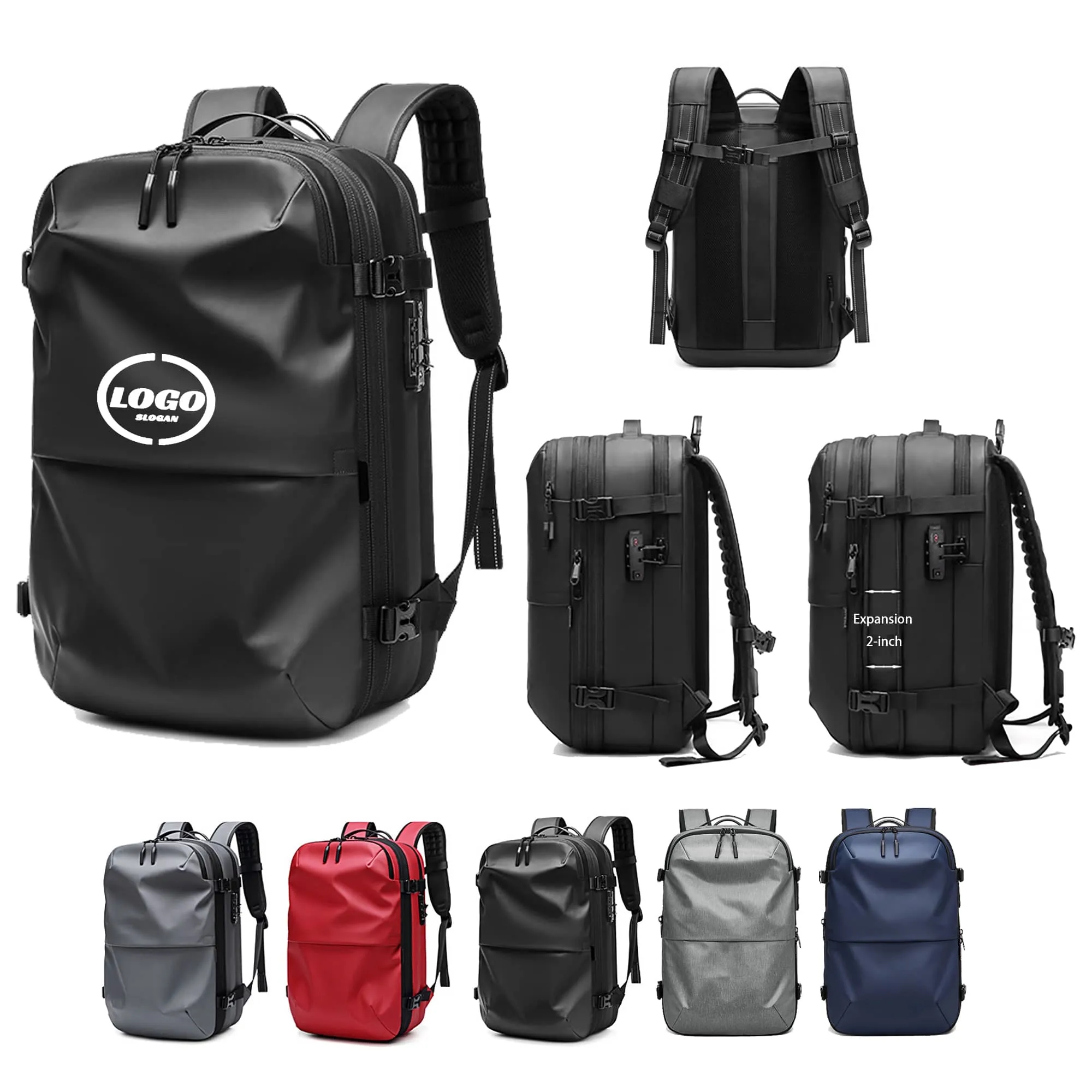 Custom Waterproof Expandable Travel Backpack MOQ 20pcs 3