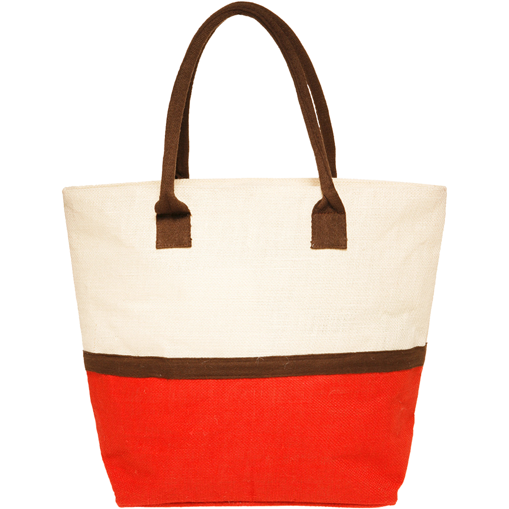 Eco-friendly Beach Jute Tote bag W/ Gusset & Zipper (17" x 13" x 6")