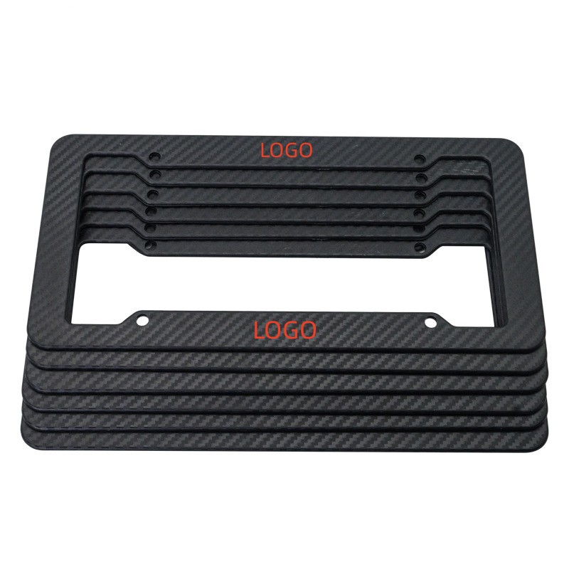 Plastic License Plate Frame with Carbon Fiber Design 2