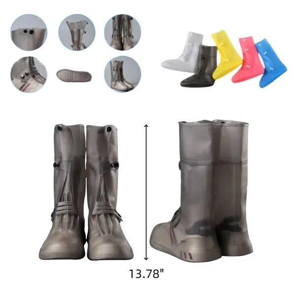 High-Cut Waterproof Shoe Covers with Triple Buckle Design 3