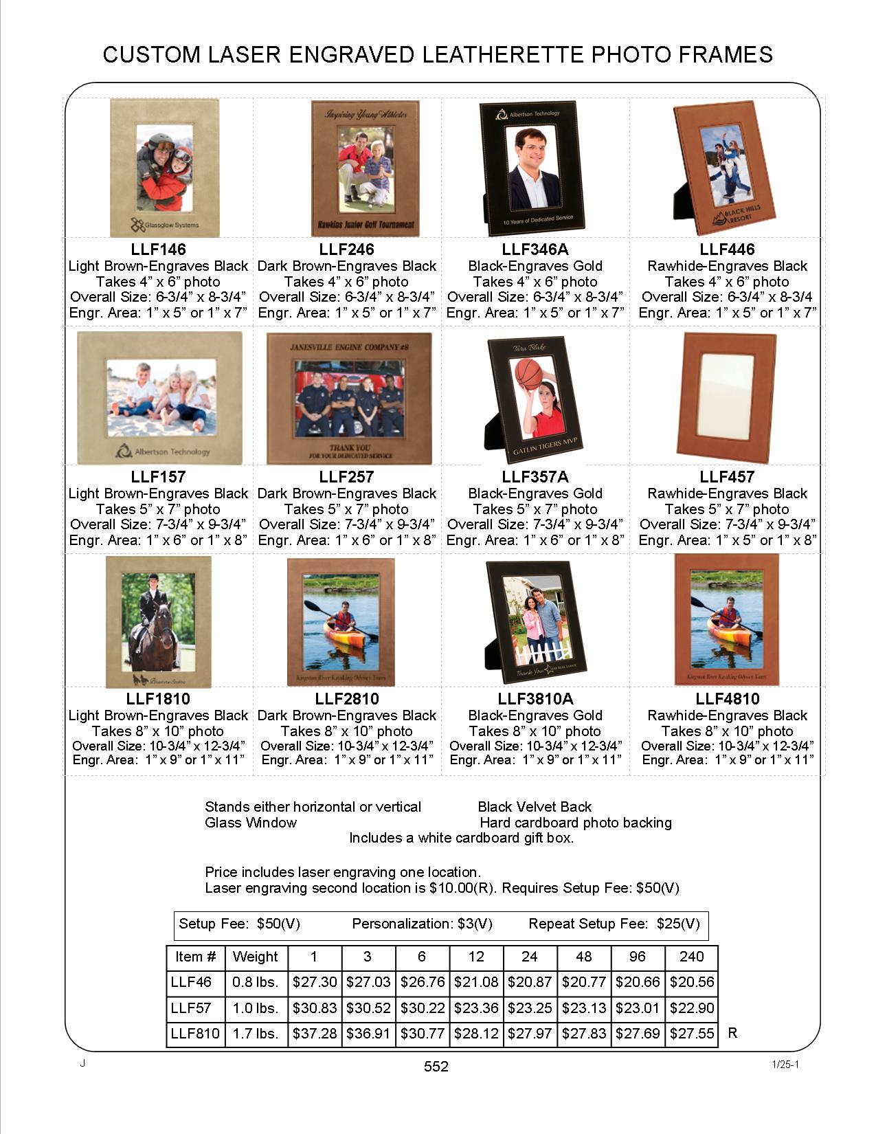 Custom Laser Engraved Rawhide Leatherette Picture Frame 2
