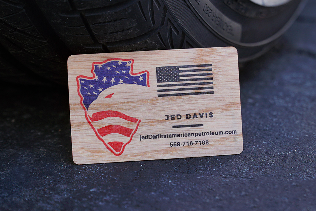 White Oak Wood Business Cards 1
