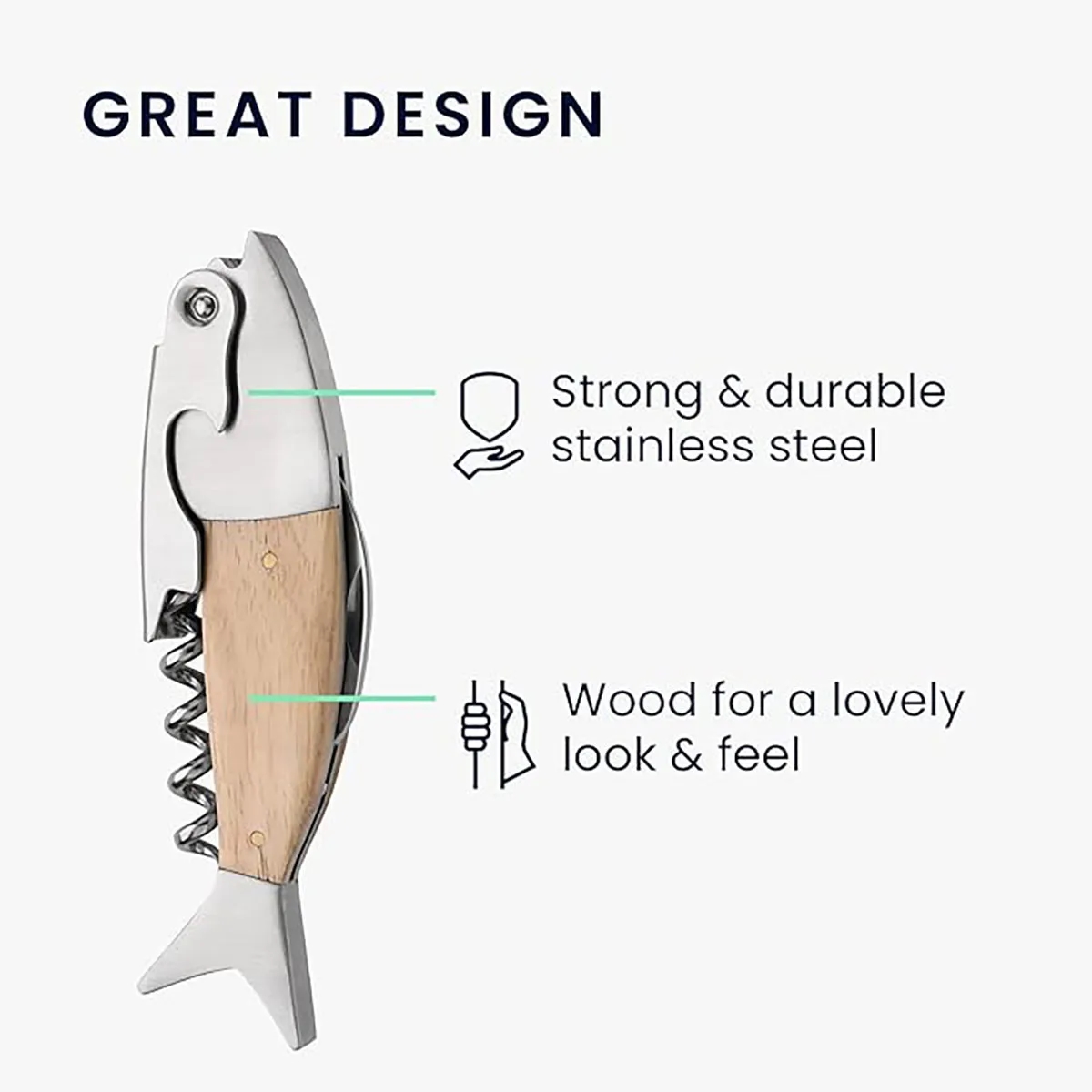 Multifunctional Bottle Wine Opener Fish Shape Folding Knife 10