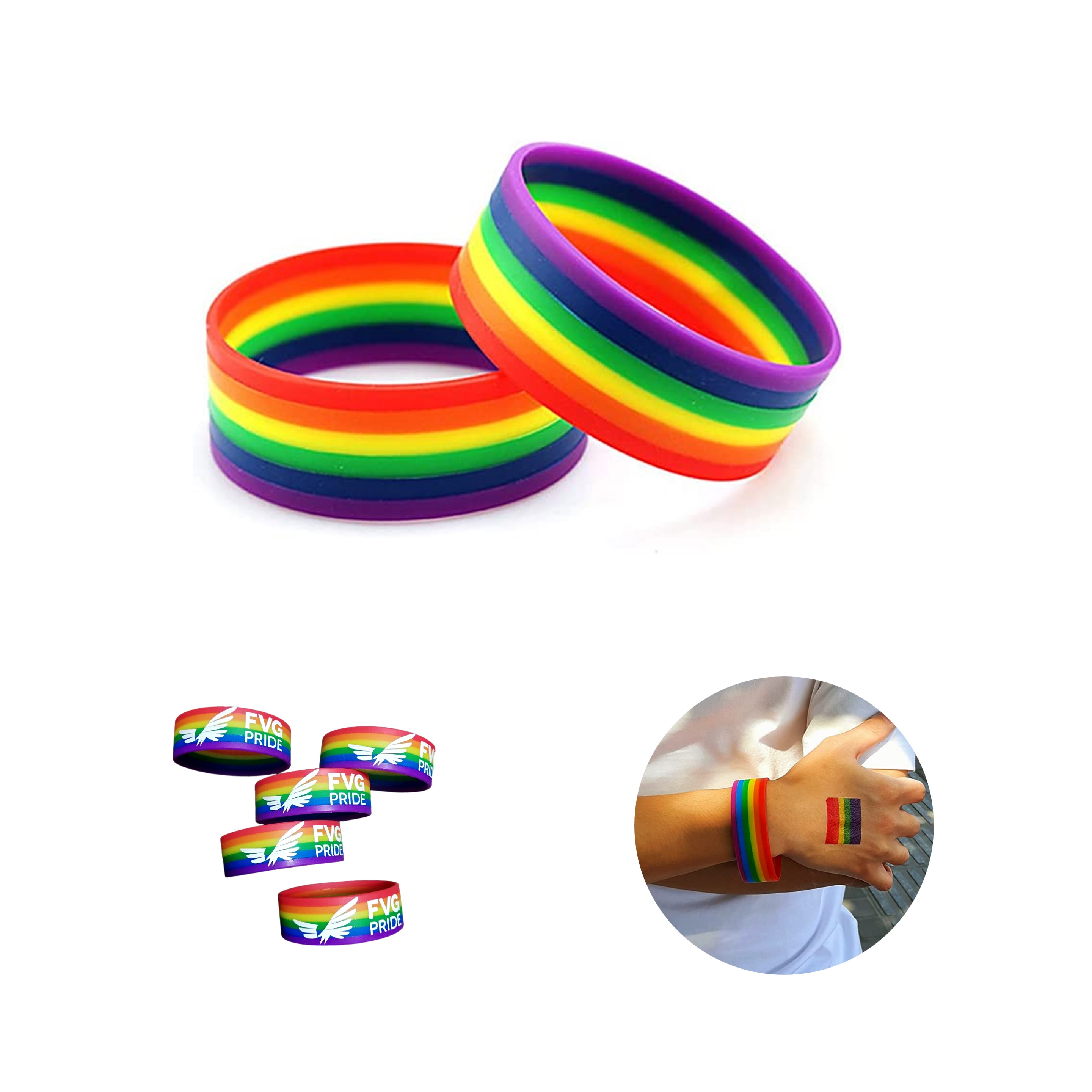 Rainbow Silicone Wristband (direct import) 1