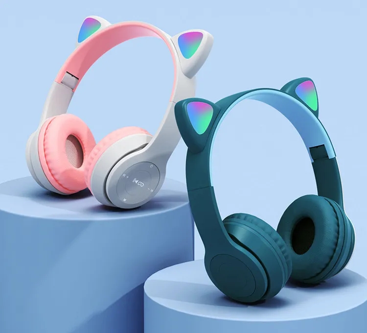 Headphones bluethooth 5.0 wireless game cat earphones 6