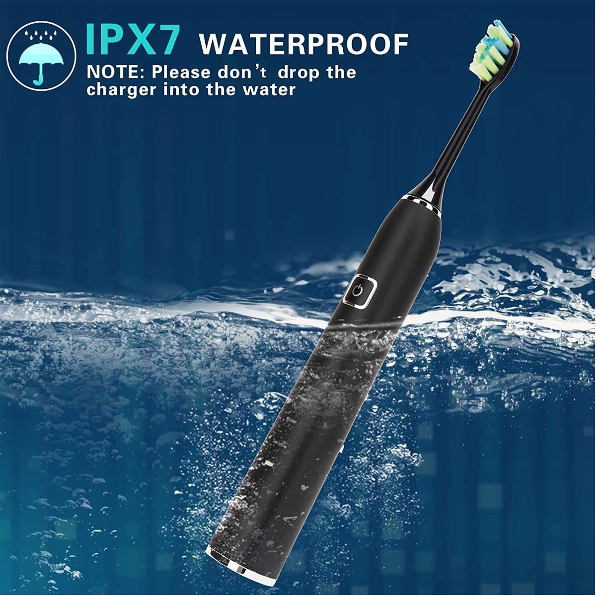 Electric Toothbrush with 7 Brush Heads for Adults and Kids 2