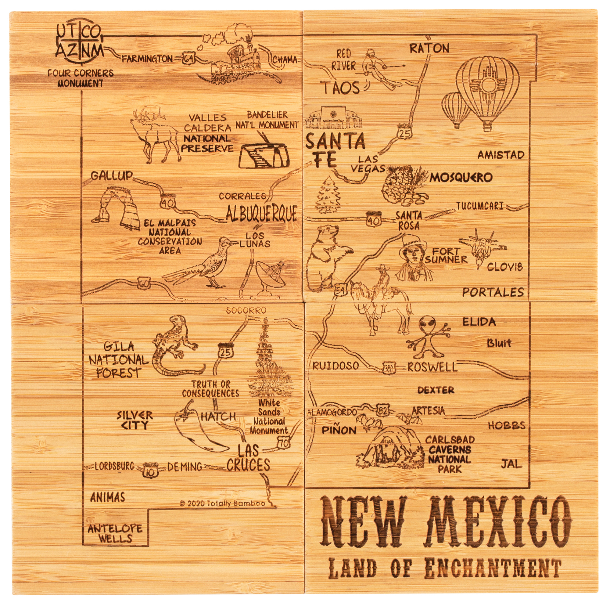 New Mexico Puzzle Coaster Set 4