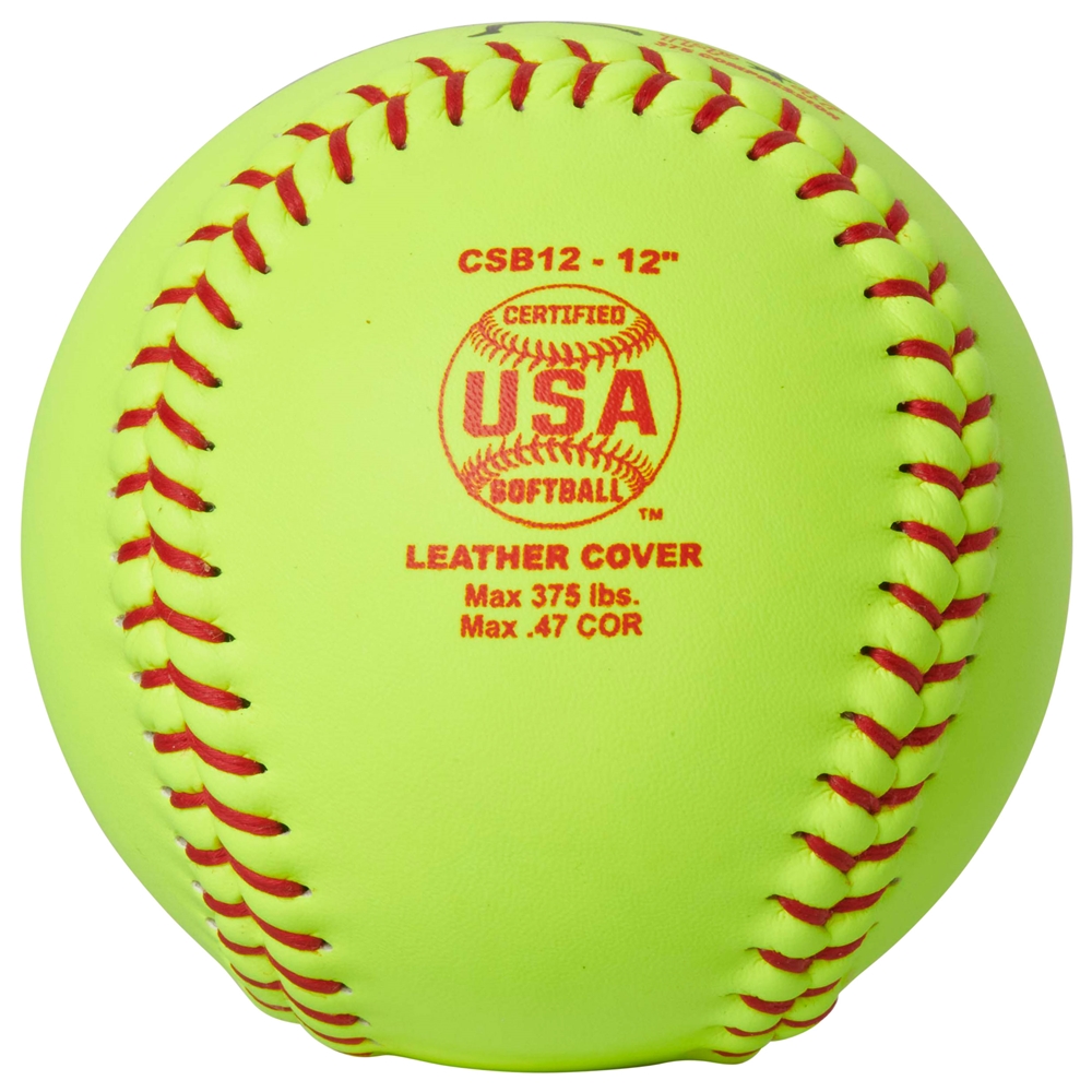 ASA/USA Softball 12" Fast Pitch - Leather Cover .47 COR 2