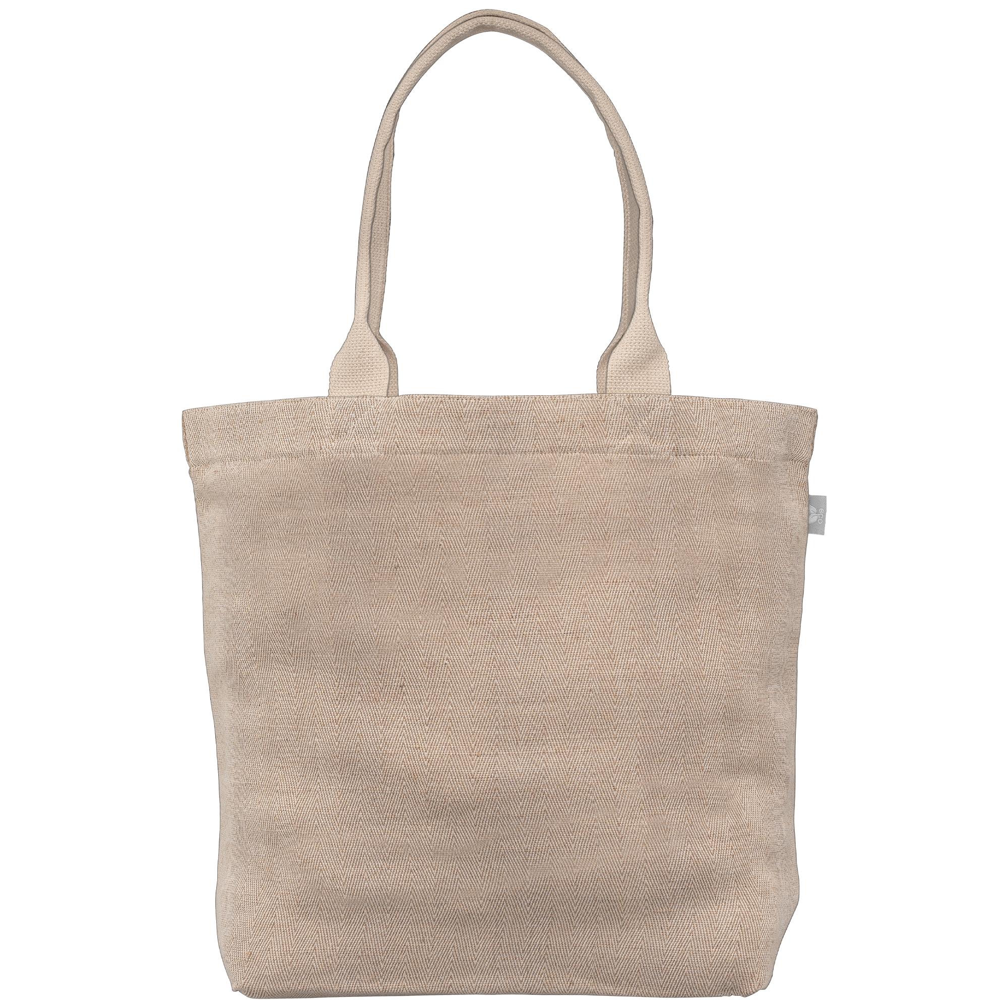 Savannah - Cotton & Jute Tote with Herringbone Pattern 2