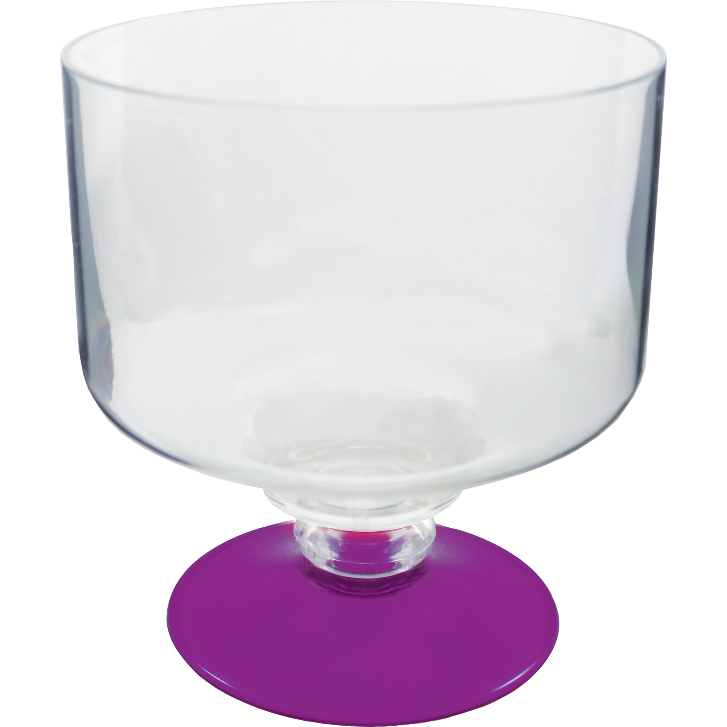 18oz Short Stem Plastic Margarita Glass with Your Choice of Base Color