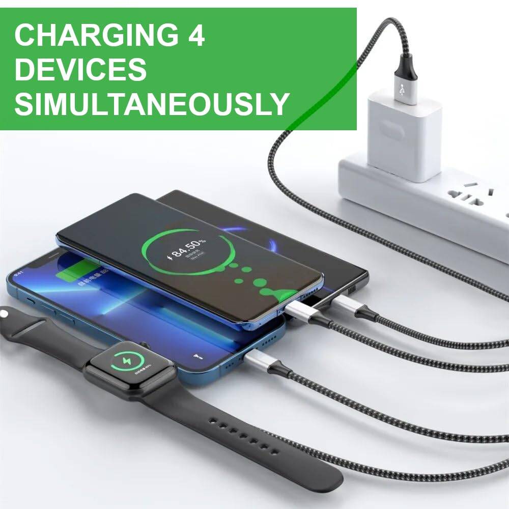 Magnetic 4-in-1 Charging Cable for Phone & Watch 7
