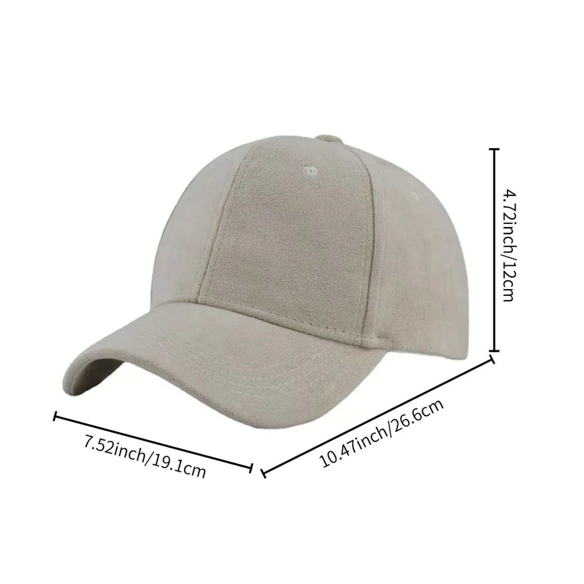Custom Adjustable Suede Six-Panel Baseball Cap Classic Hat 1