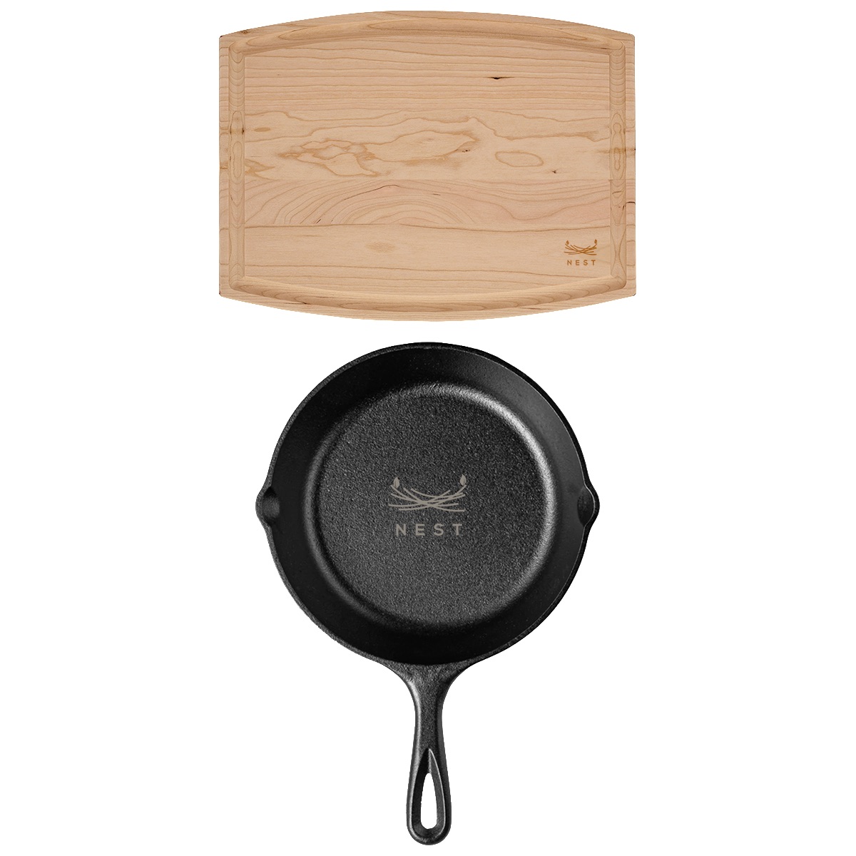 Lodge® 8" Skillet/12" Arch Cutting Board Gift Set 5