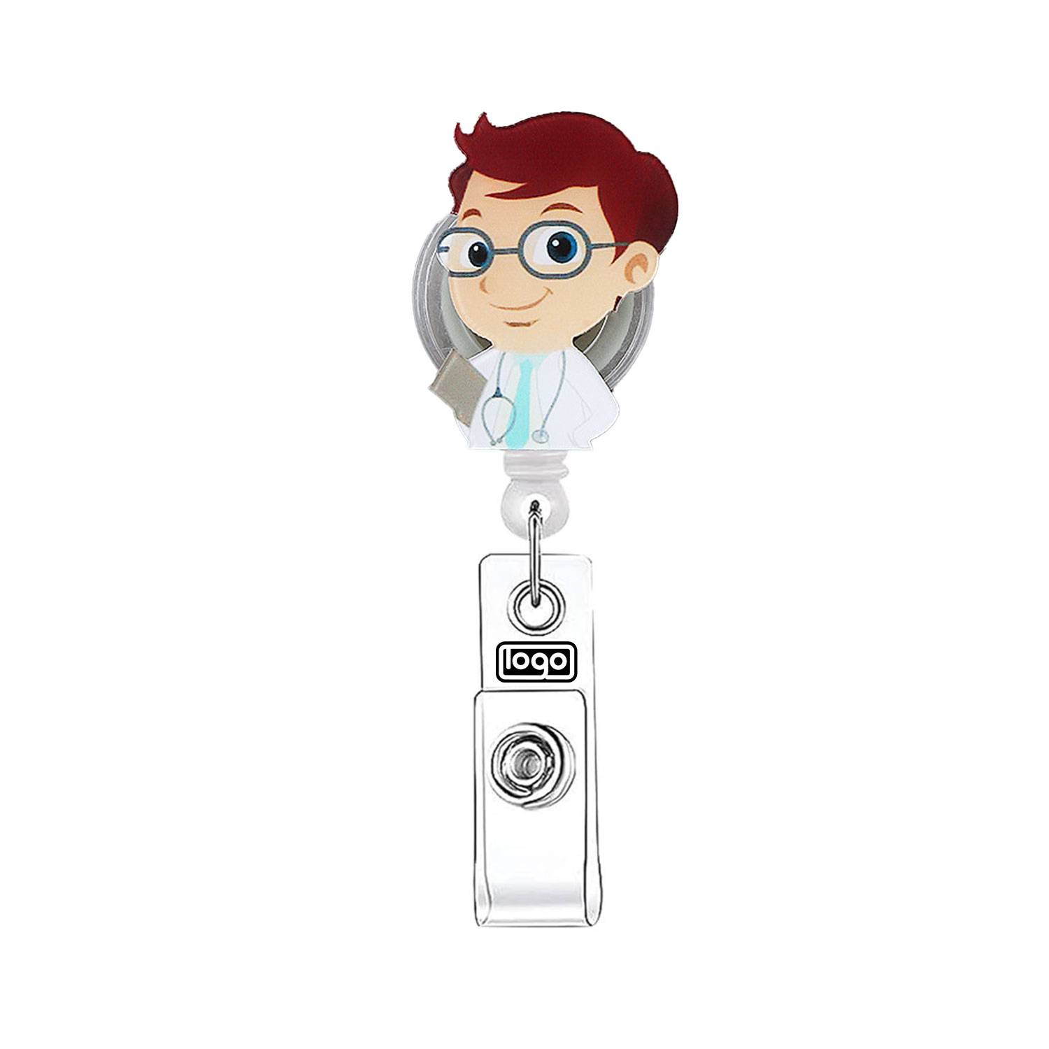 Custom Shape Retractable Acrylic Badge Reel Holder 2