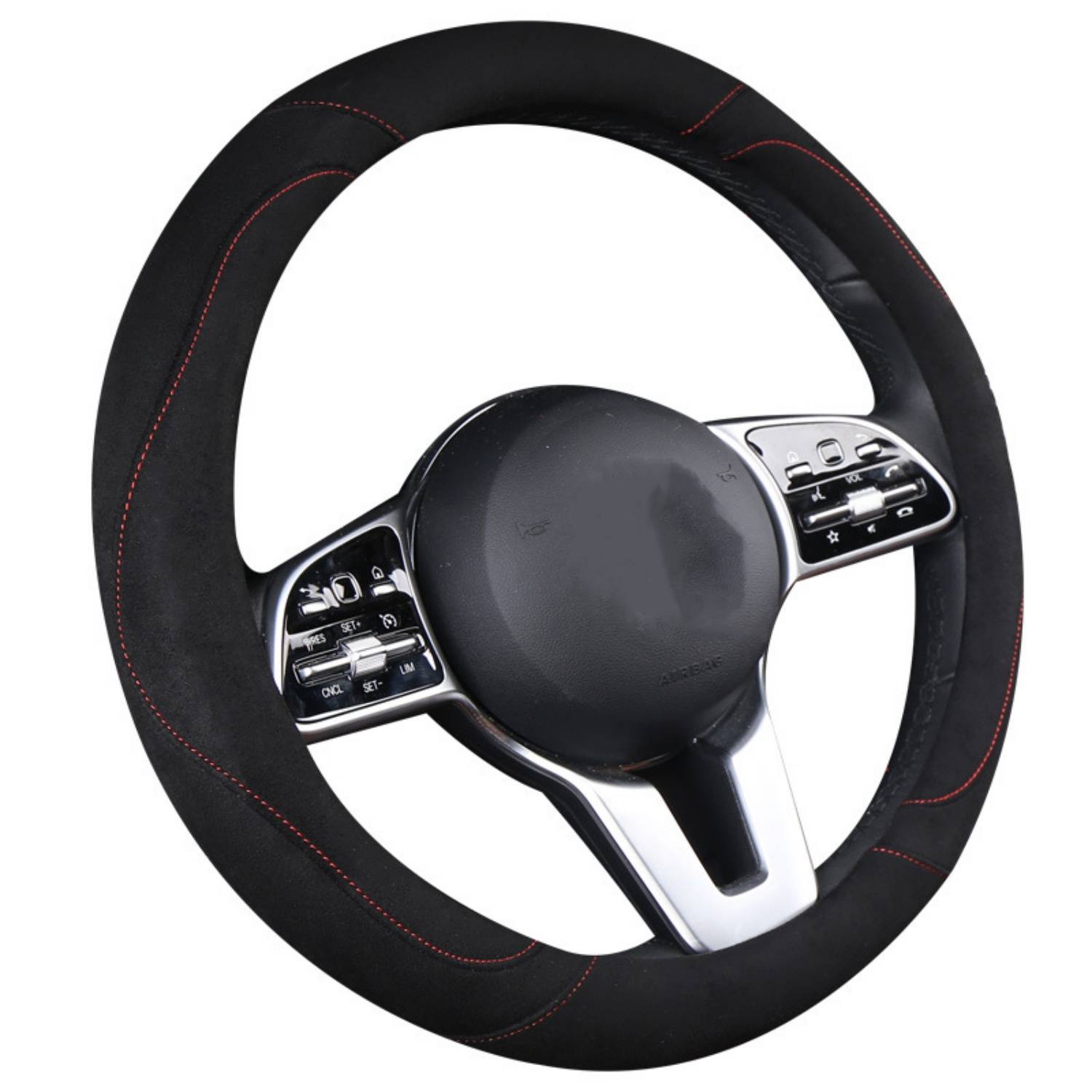 Anti Slip Synthetic Suede Car Steering Wheel Cover 6
