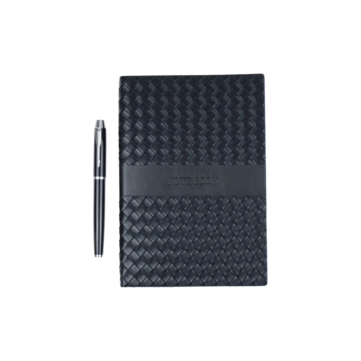 TiTUS® Sahara Duo – PU Leather A5 Notebook & Metallic Finish Pens Gift Set 3