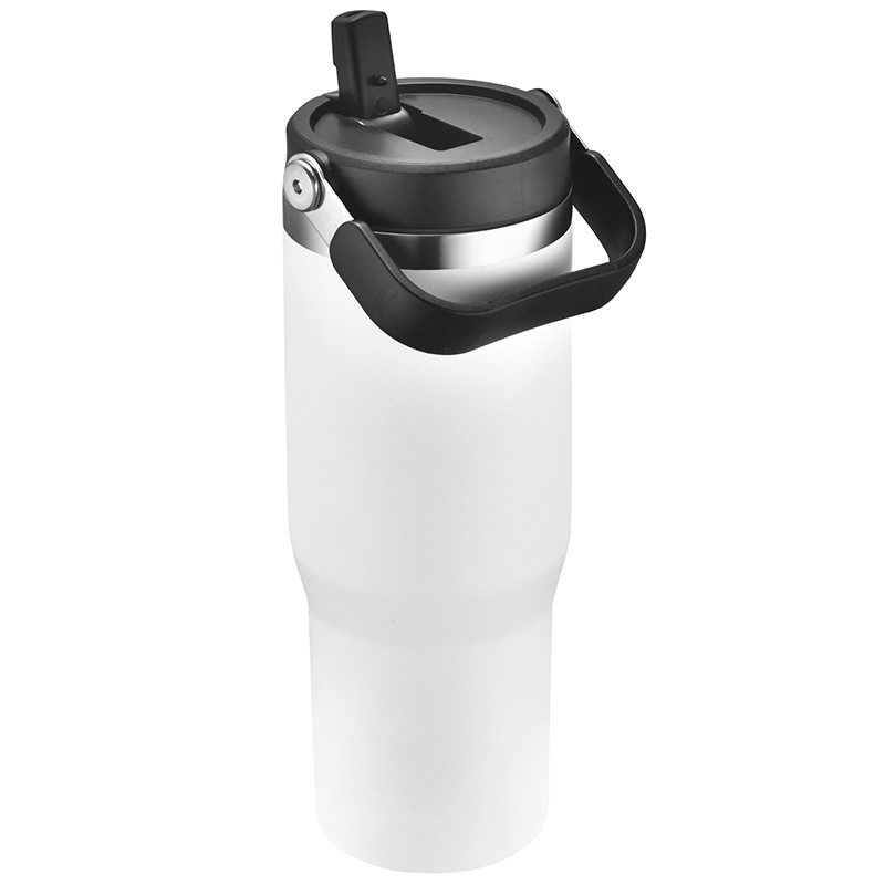30oz. Vacuum Travel Mug with Carrier Handle 7