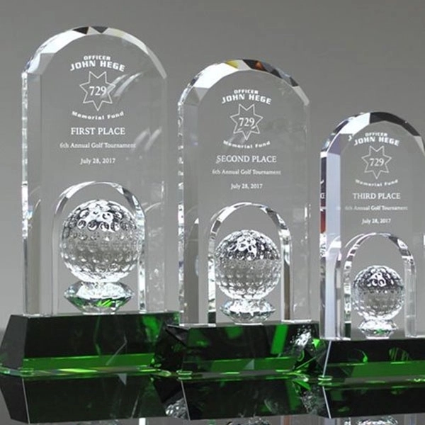 Domed Crystal Golf Award 6