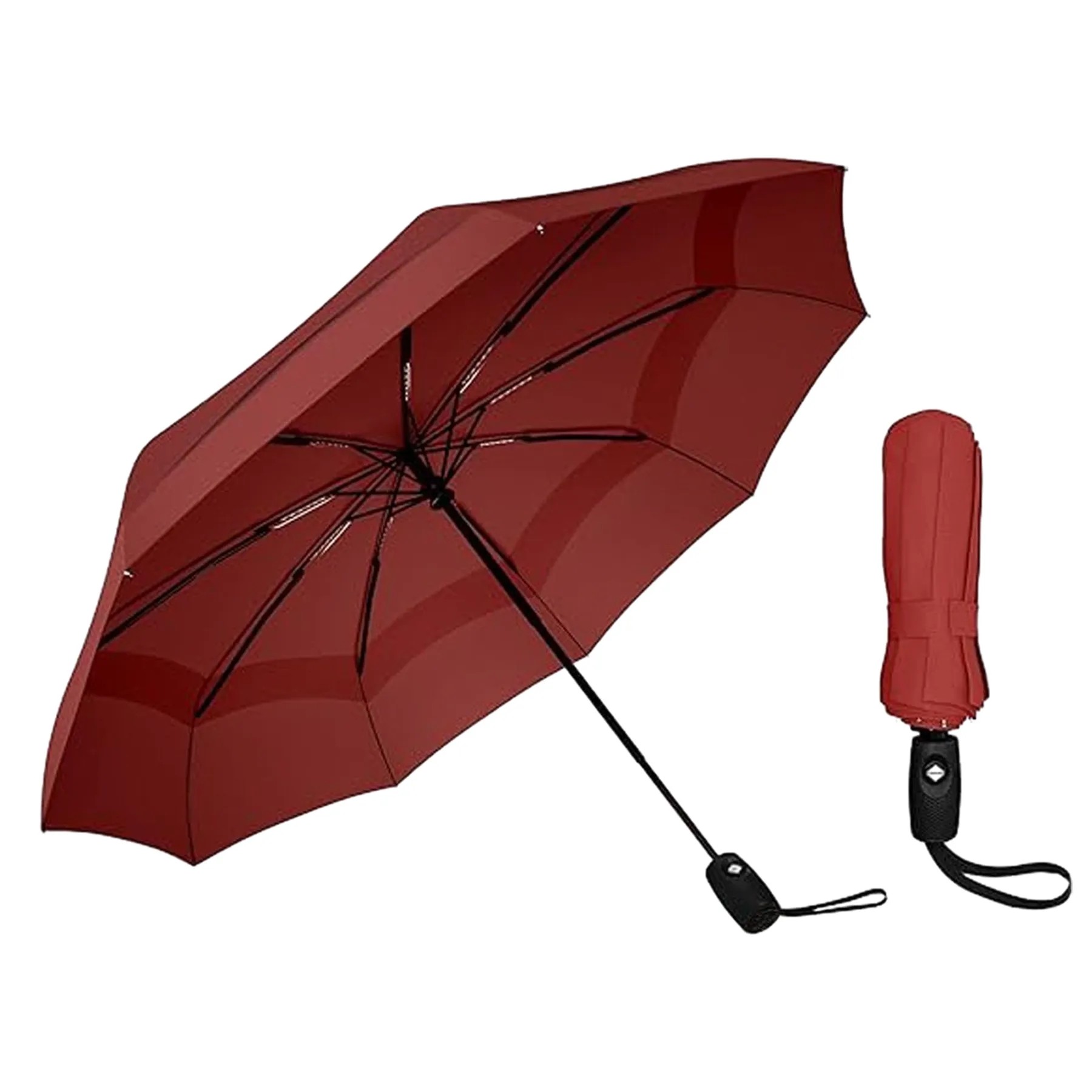 46 Inch Double Canopy Vented Compact Umbrella 2