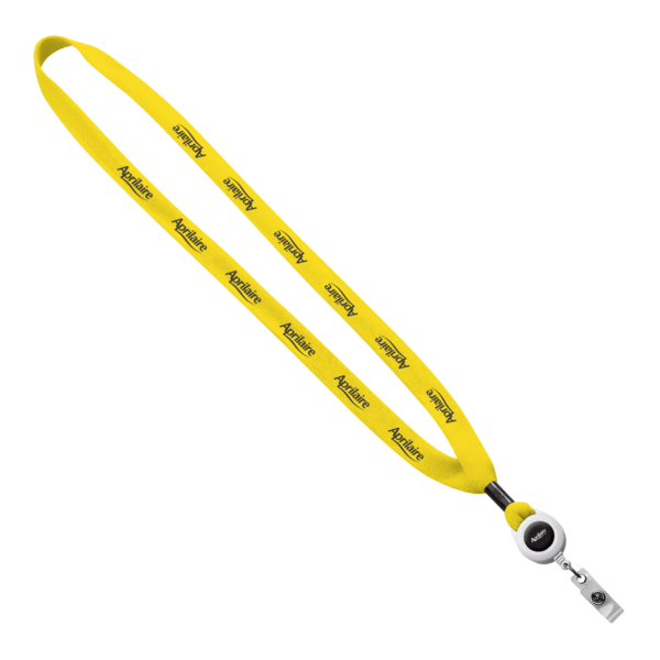 5/8" New Polyester "Shoelace" Lanyard with Retractable Badge Reel 14