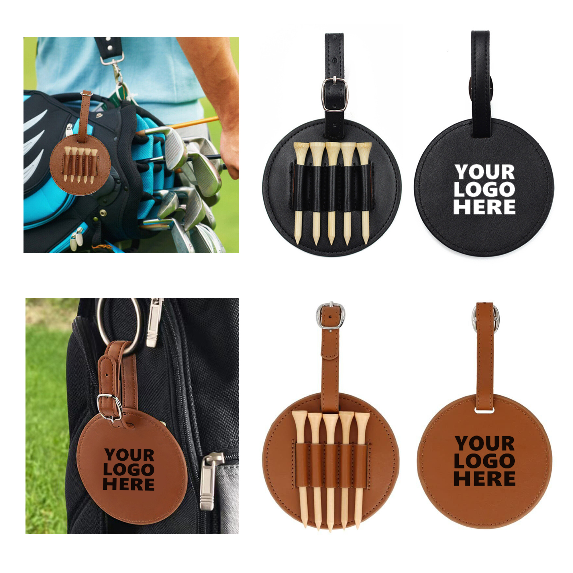 Leather Golf Tee Holder and Ball Stand MOQ 50 3