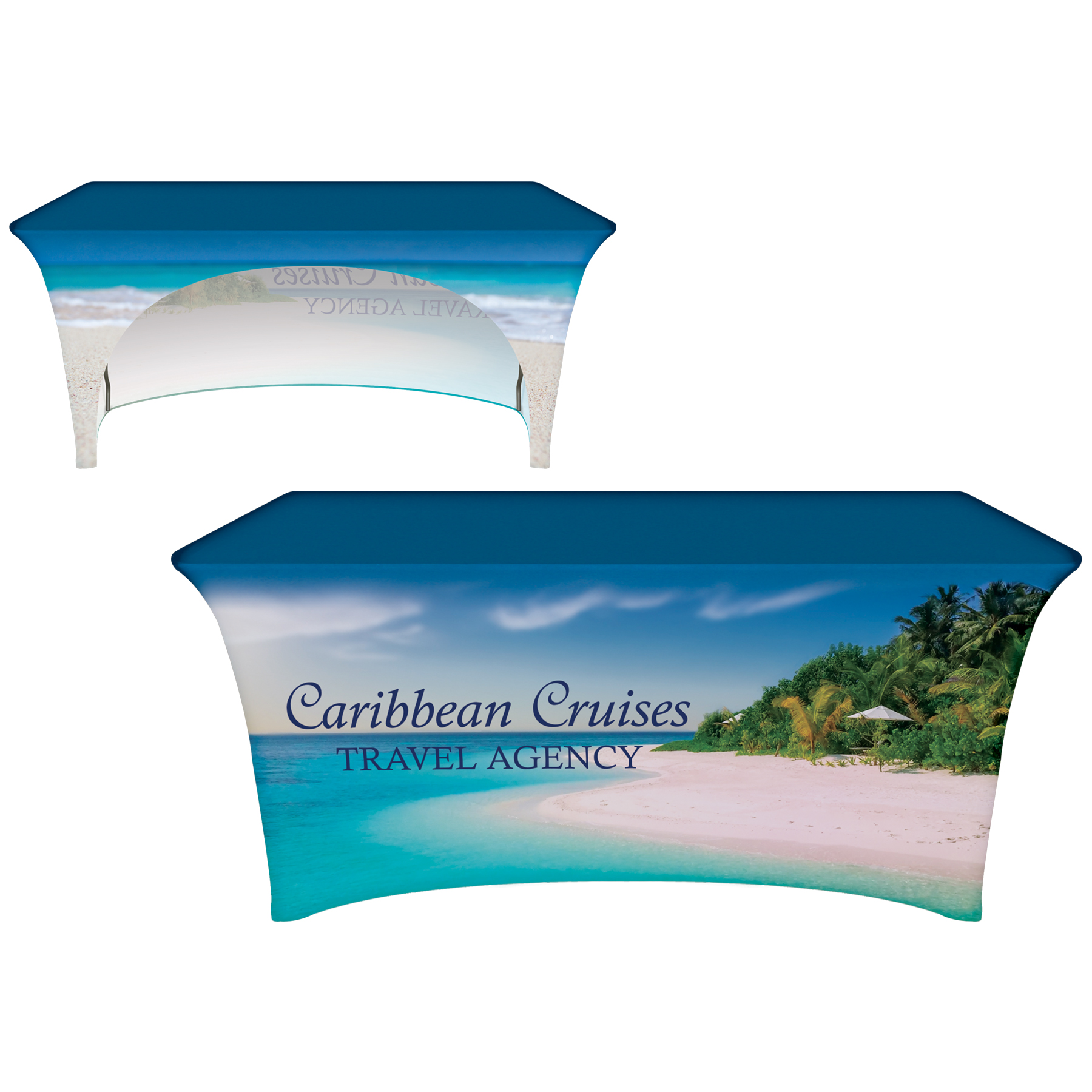 6' Customized Open Back Stretch Style Table Cover 12