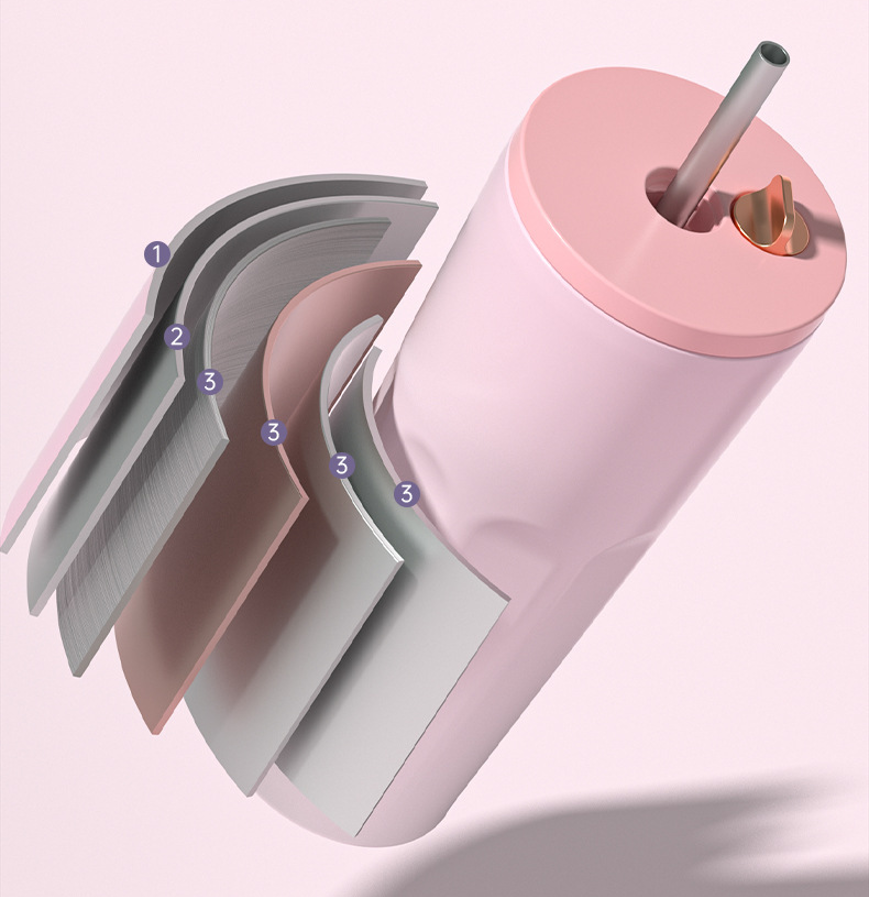 Automatic Spring Straw Insulation Tumbler 4