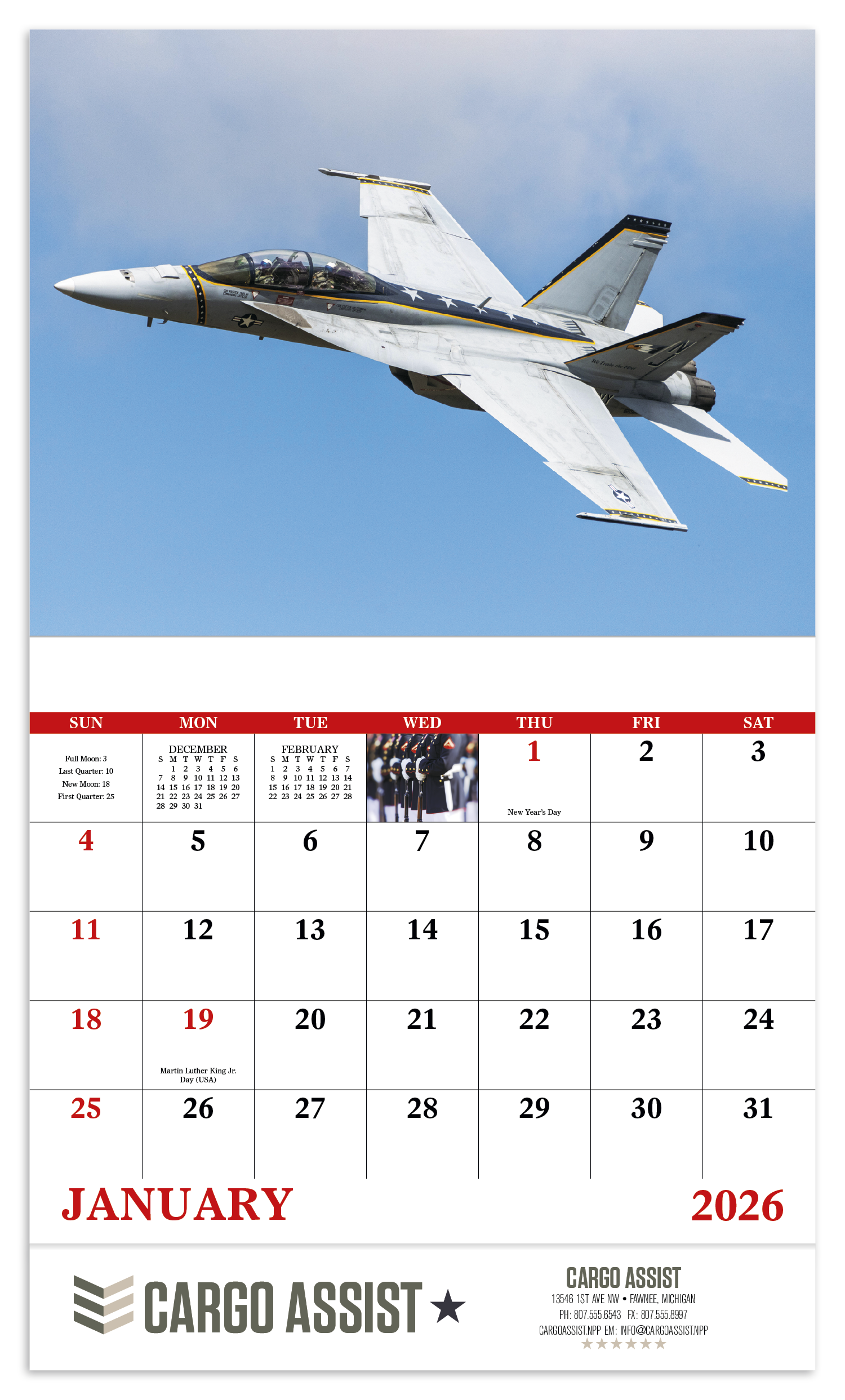 Good Value™ American Armed Forces - Stapled Calendar 60