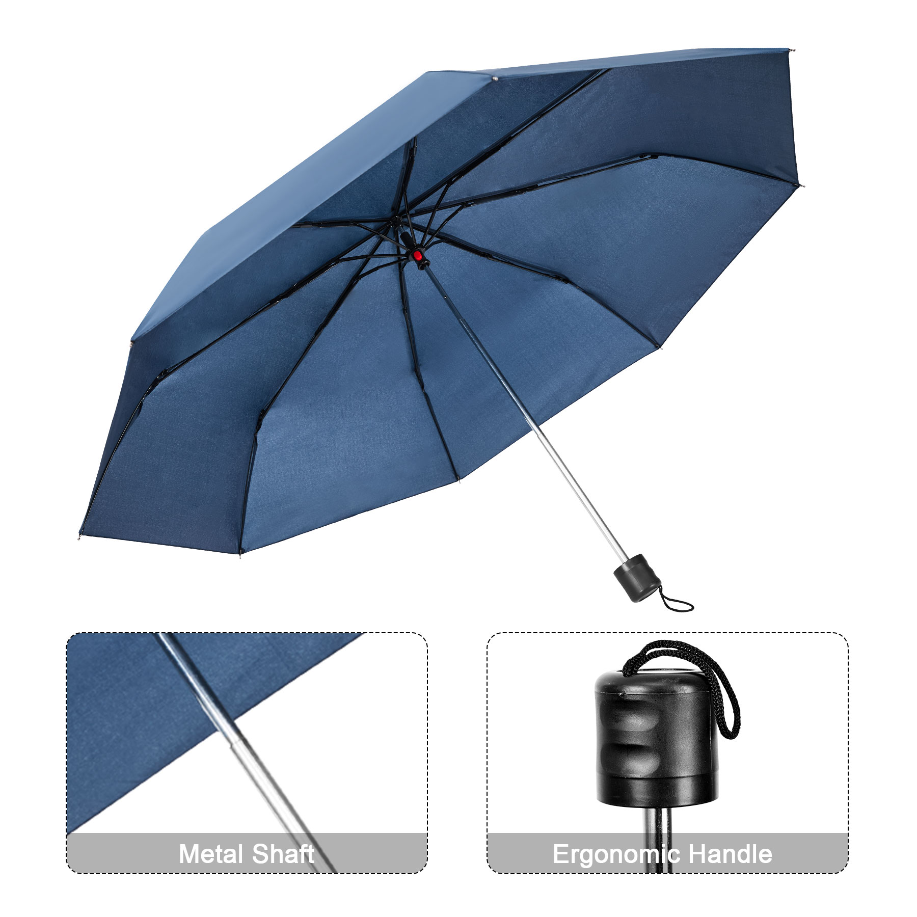42" Arc Manual Open Compact Folding Umbrella 7