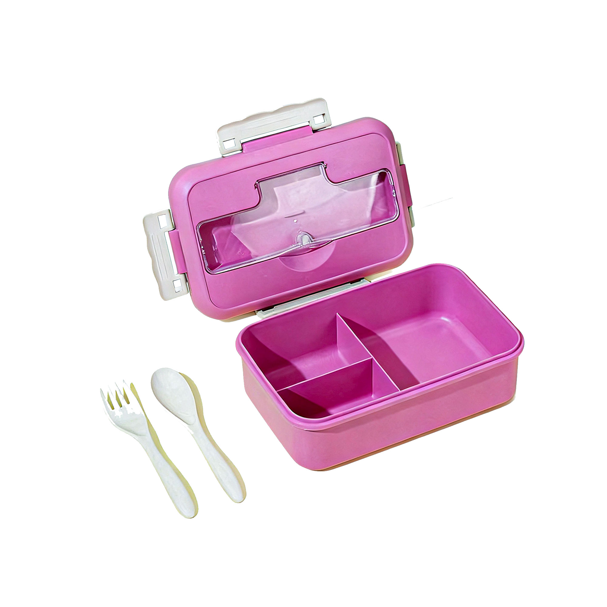 Three Compartment Cutlery Lunch Box 4