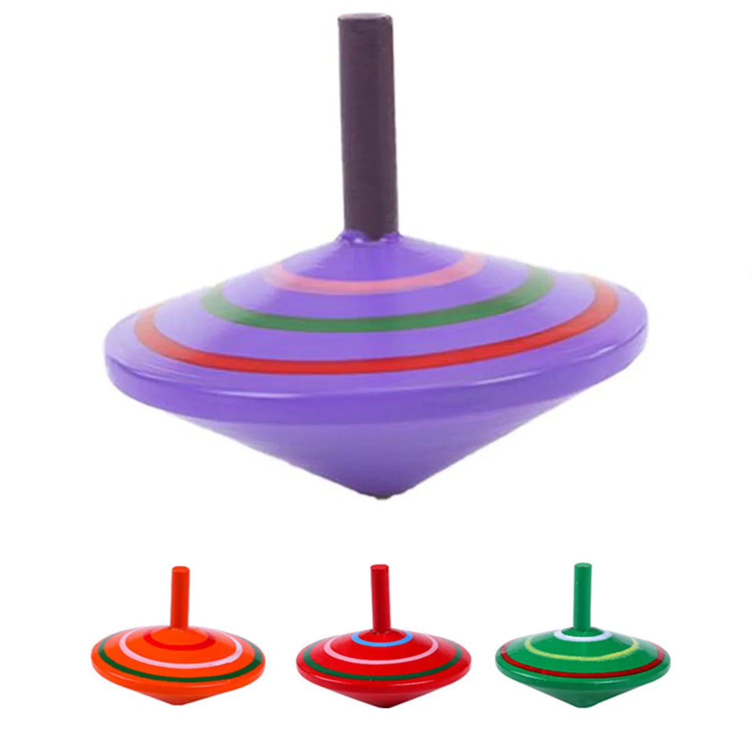 Colorful Painted Wood Spinning Tops 3