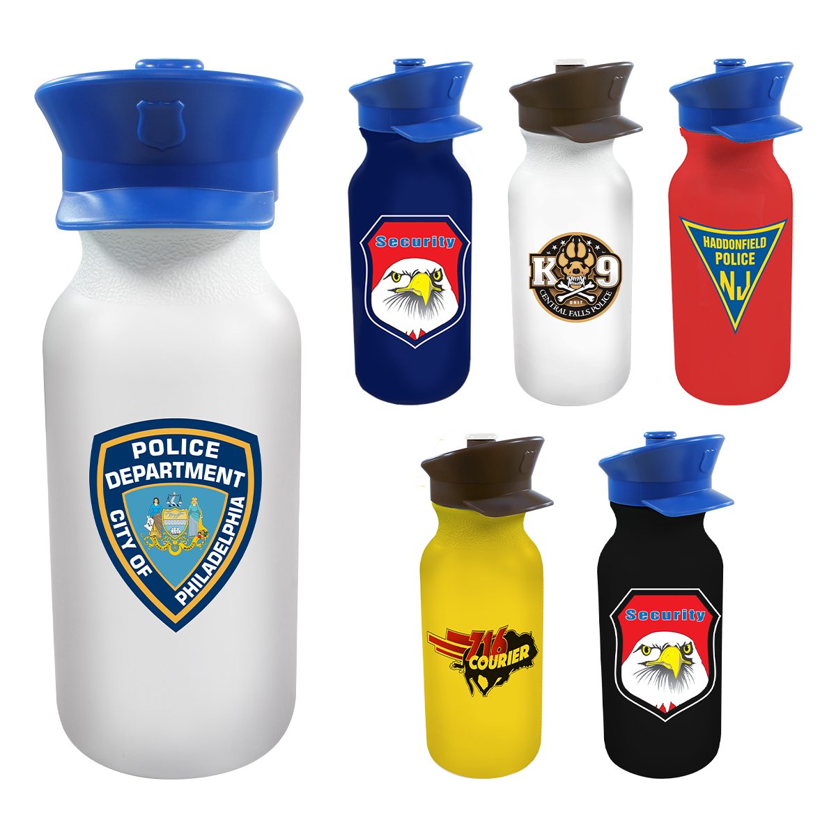 20 oz. Value Cycle Bottle with Police Hat Push 'n Pull Cap 14